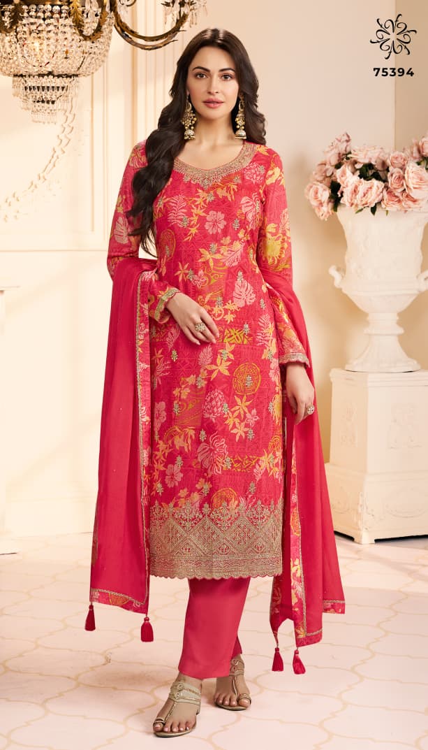 Vinay Kuleesh Roop Embroidery Chinon With Digital Print Suit