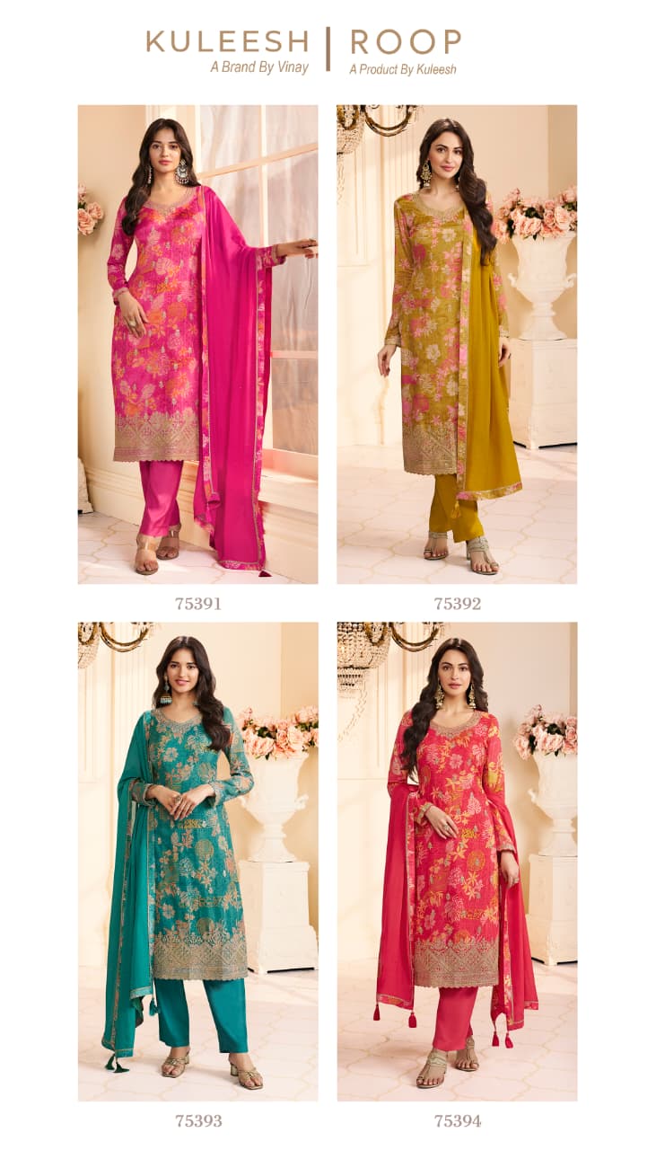 Vinay Kuleesh Roop Embroidery Chinon With Digital Print Suit