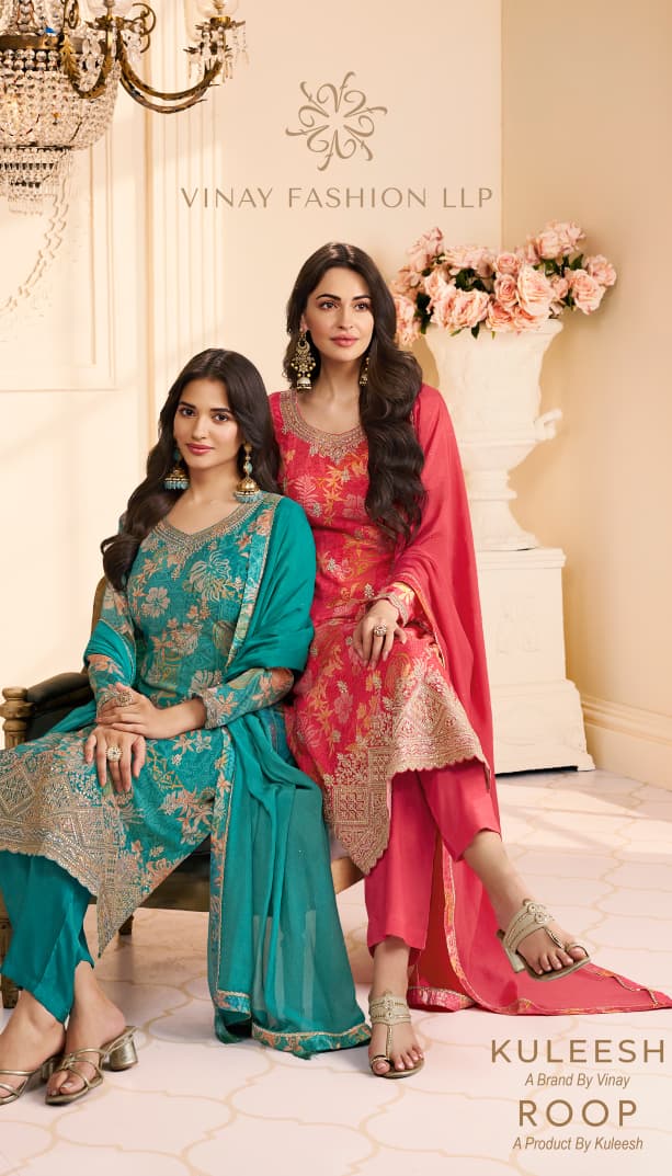 Vinay Kuleesh Roop Embroidery Chinon With Digital Print Suit