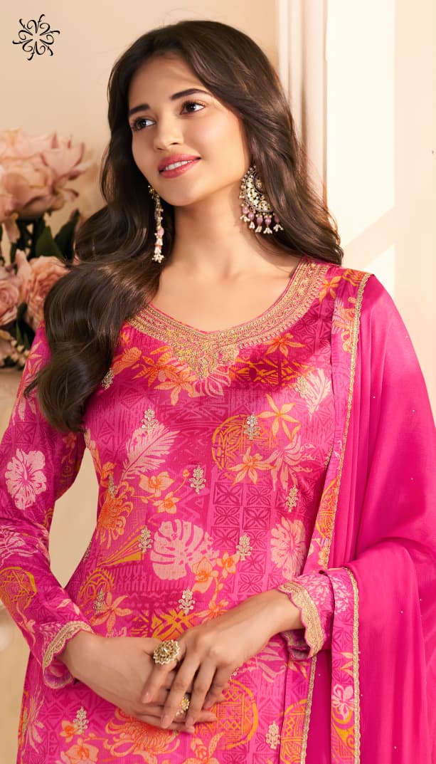 Vinay Kuleesh Roop Embroidery Chinon With Digital Print Suit