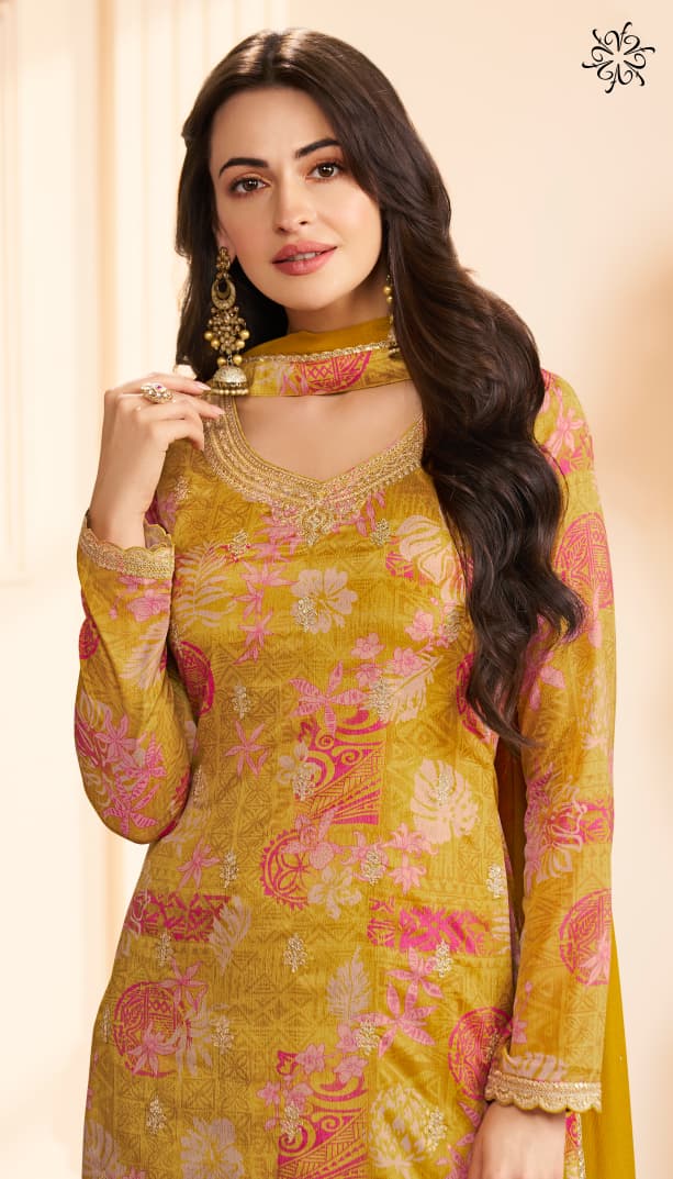 Vinay Kuleesh Roop Embroidery Chinon With Digital Print Suit