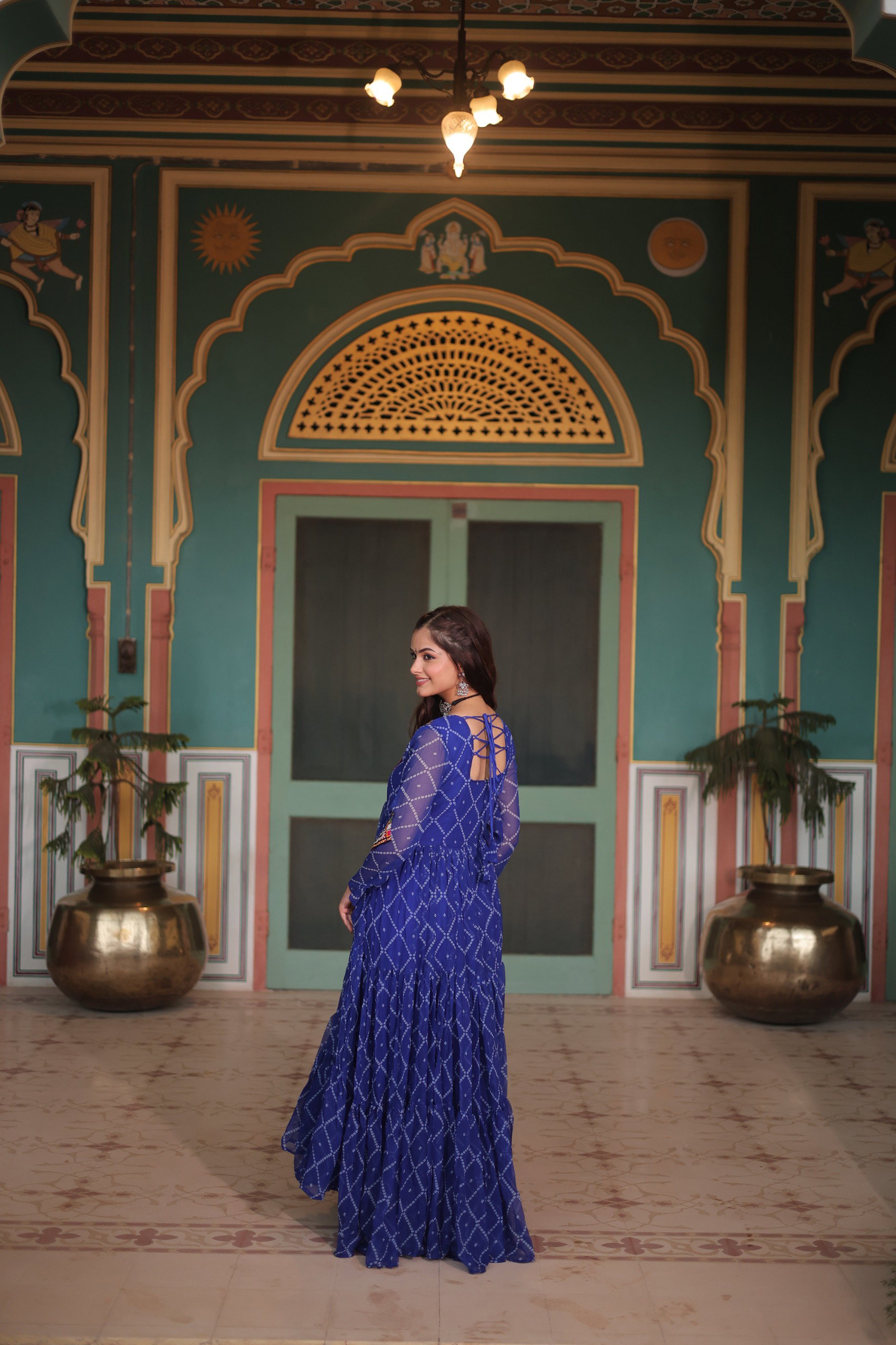 Lekha KA 1120 Faux Georgette Bandhani Print Kutchi Patchwork Gown