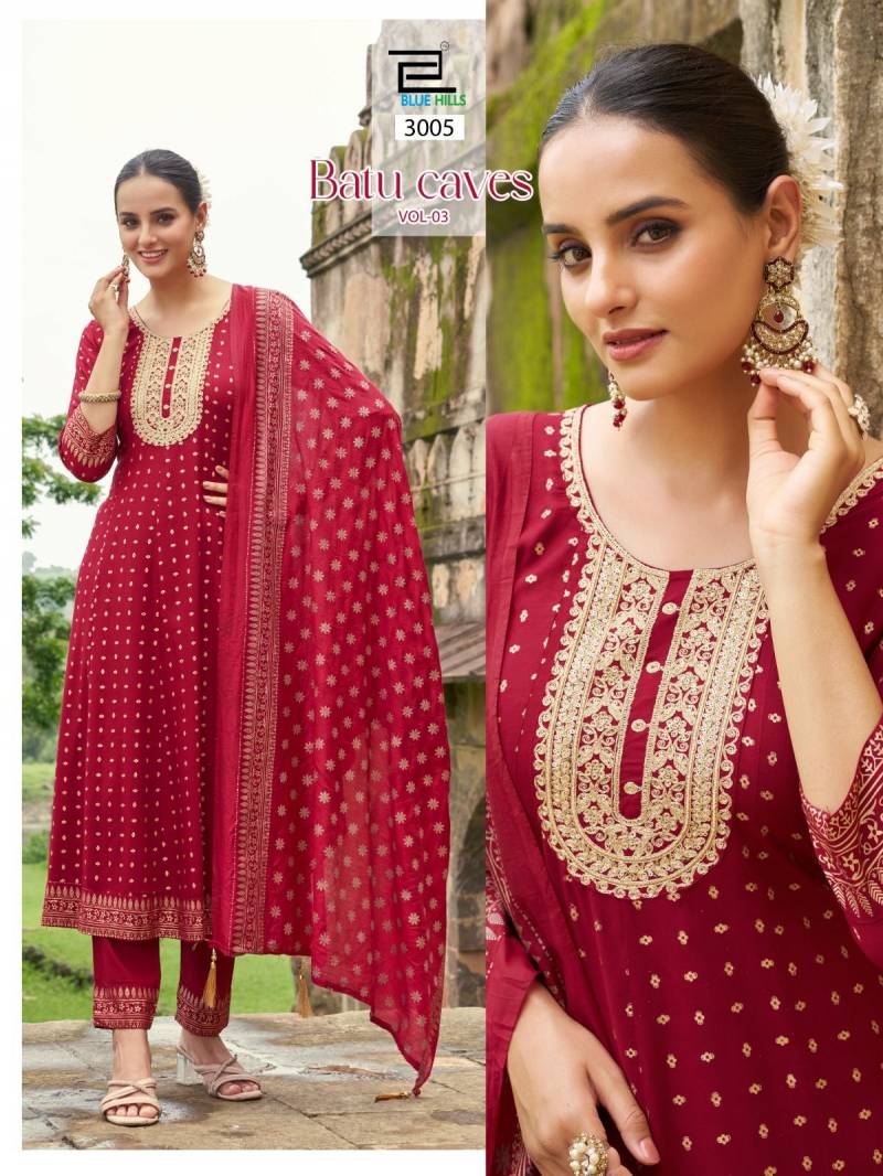 Blue Hills Batu Caves Vol 3 Rayon Embroidery Style Collection