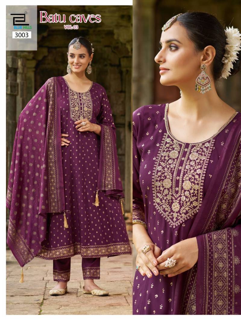 Blue Hills Batu Caves Vol 3 Rayon Embroidery Style Collection