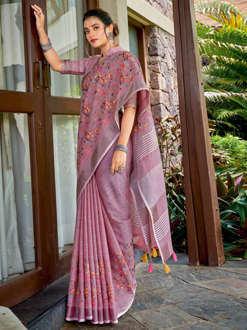 Ast Kashmira Nx Festive Wear Linen Cotton Saree Collection