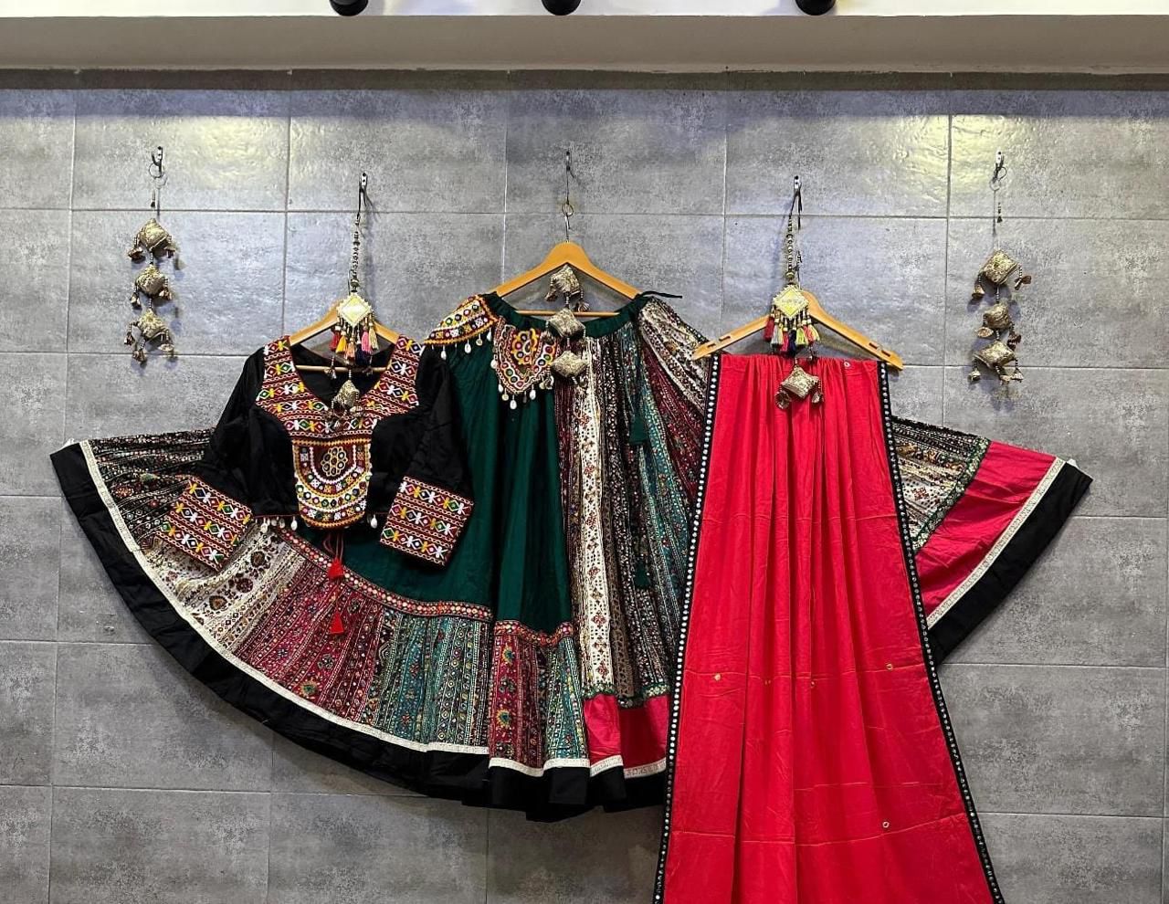 Scmd 07 Jaam Cotton Multi Gamthi Work Lehenga Choli