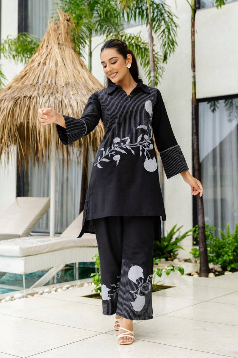 Naisha K 221 Cotton Flex Embroidered Cord Set Collection