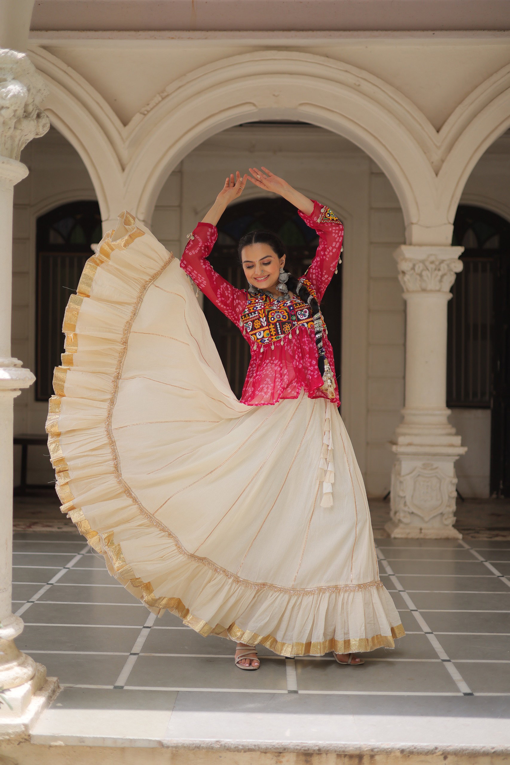 Lekha KA 5044 Cotton Gota Patti Lace Lehenga With Crop Top Style Choli