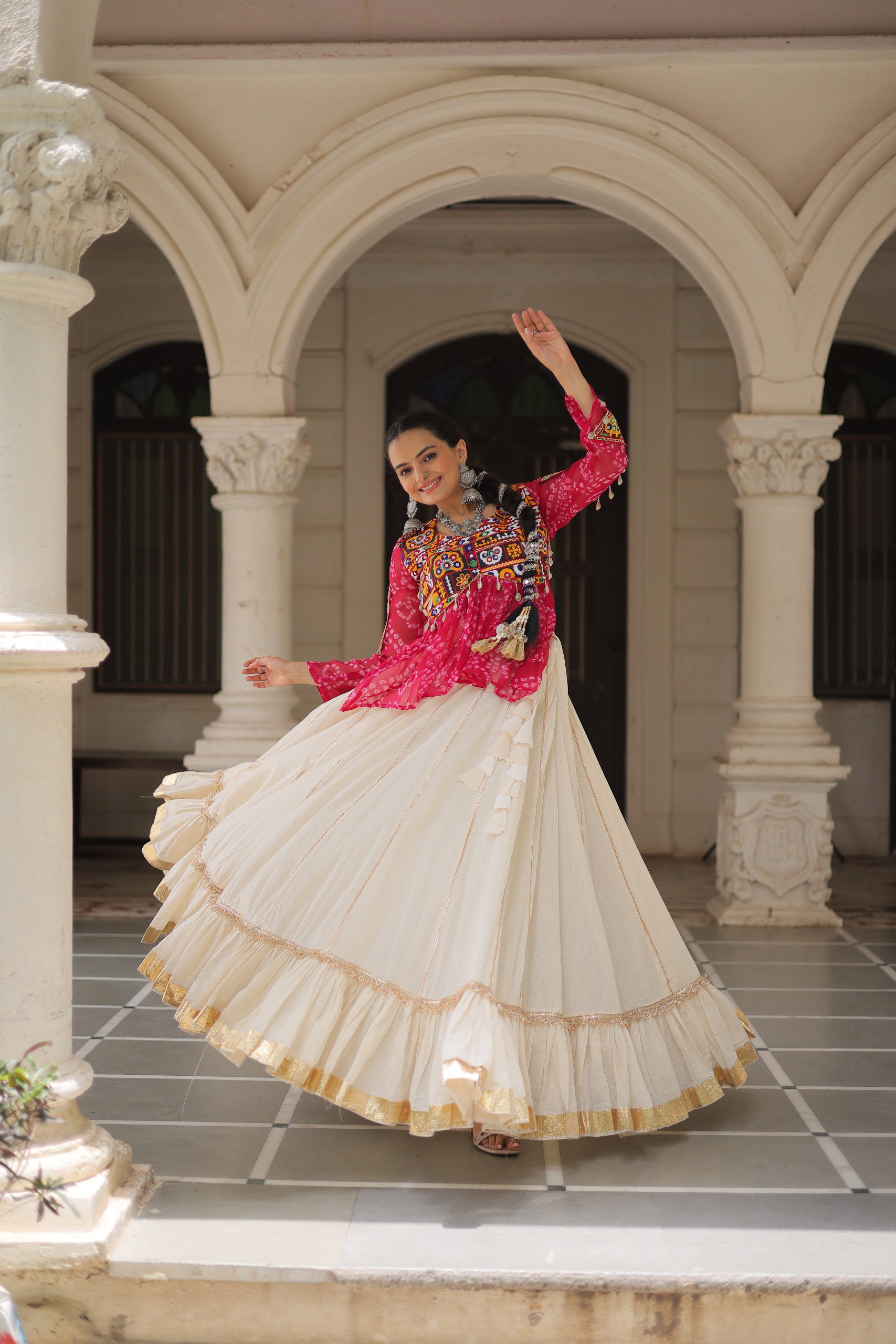 Lekha KA 5044 Cotton Gota Patti Lace Lehenga With Crop Top Style Choli