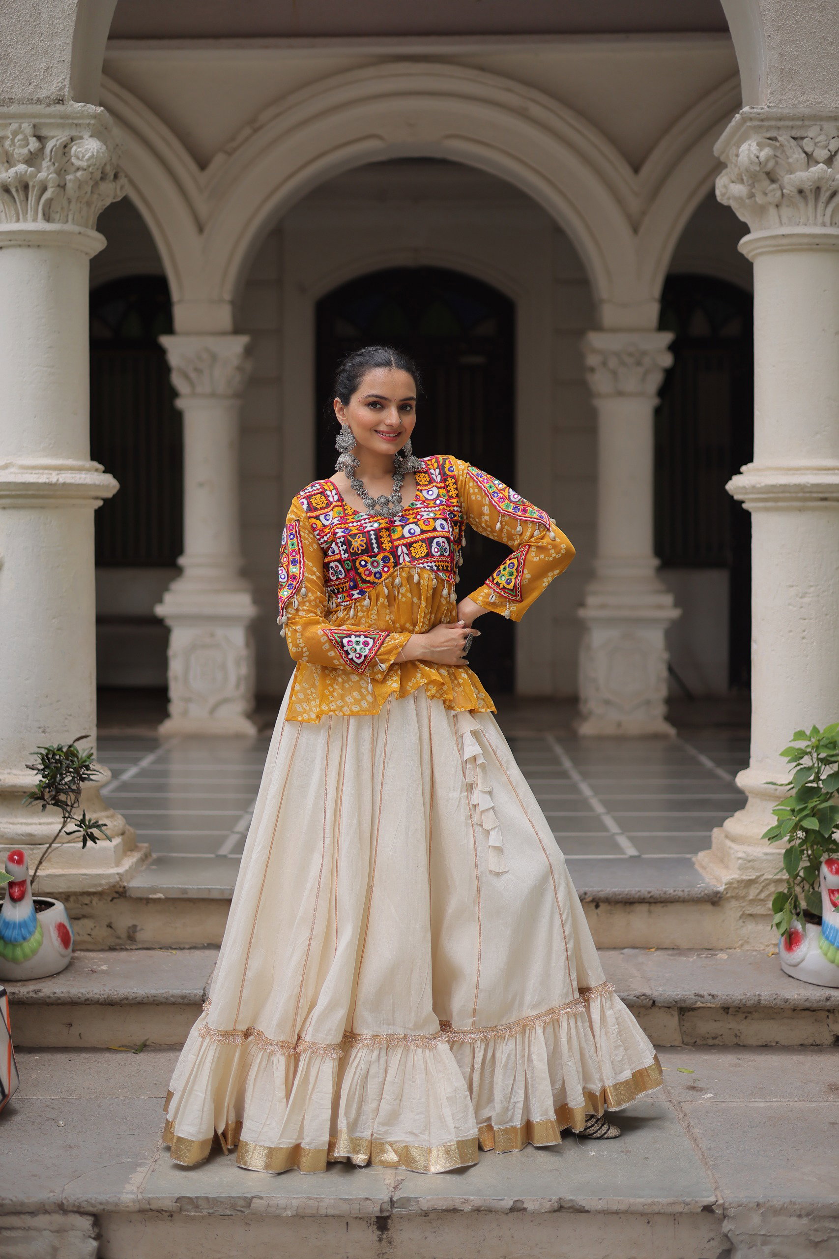 Lekha KA 5044 Cotton Gota Patti Lace Lehenga With Crop Top Style Choli