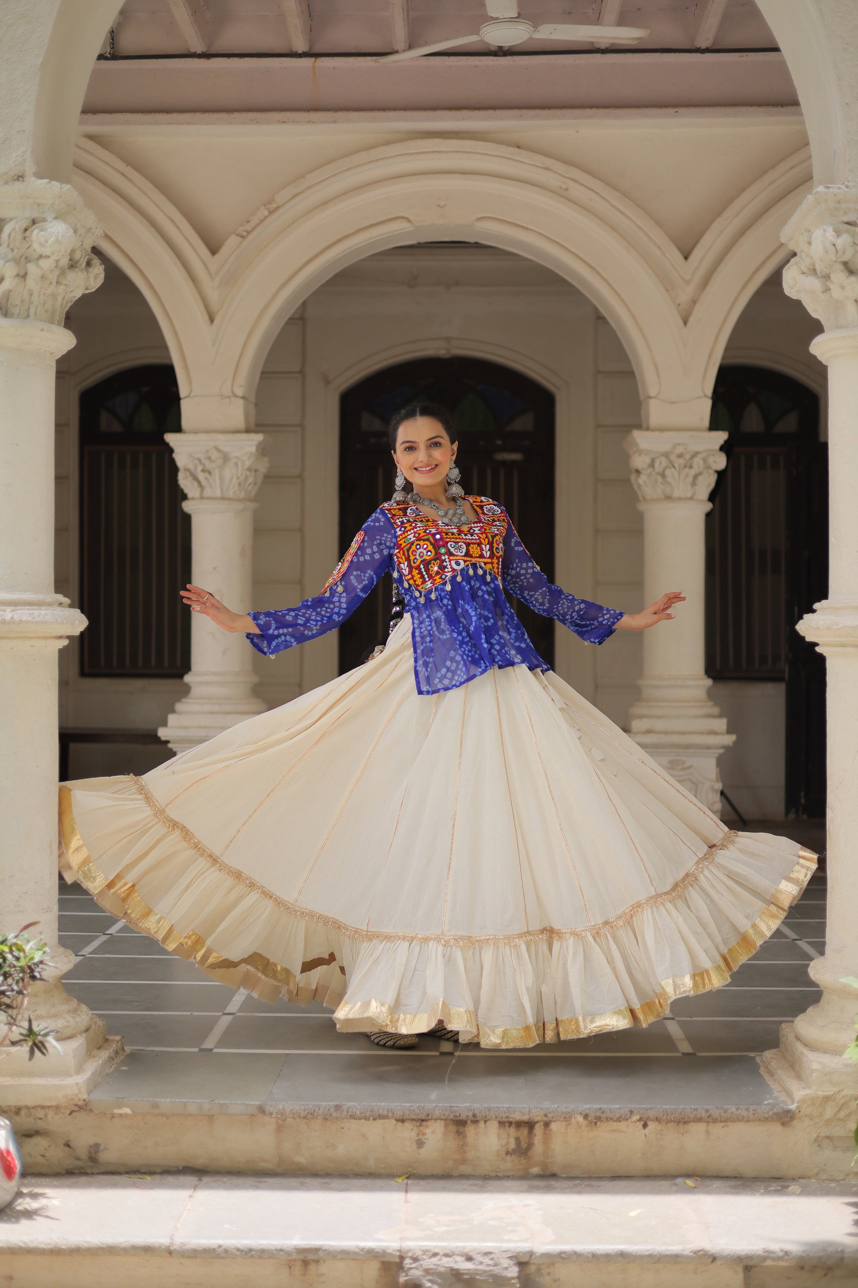 Lekha KA 5044 Cotton Gota Patti Lace Lehenga With Crop Top Style Choli