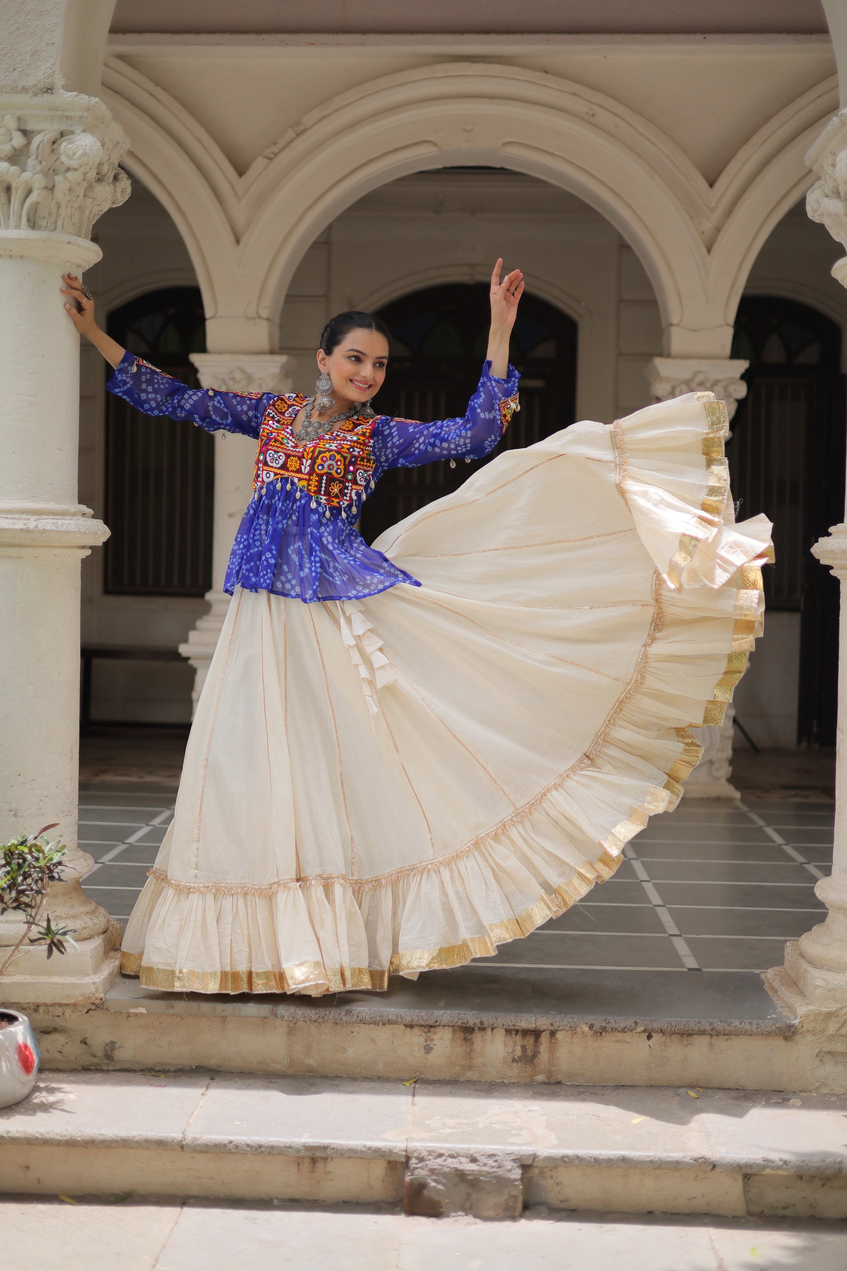 Lekha KA 5044 Cotton Gota Patti Lace Lehenga With Crop Top Style Choli
