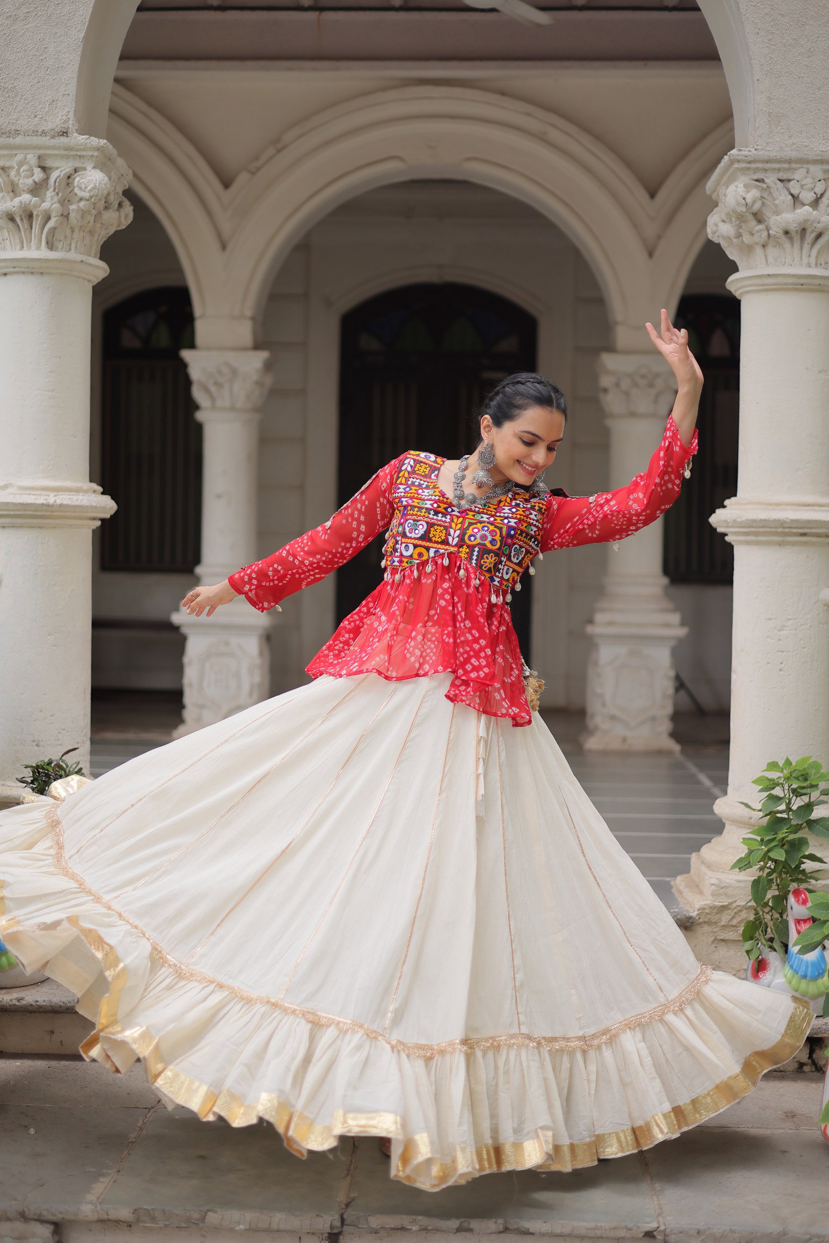 Lekha KA 5044 Cotton Gota Patti Lace Lehenga With Crop Top Style Choli