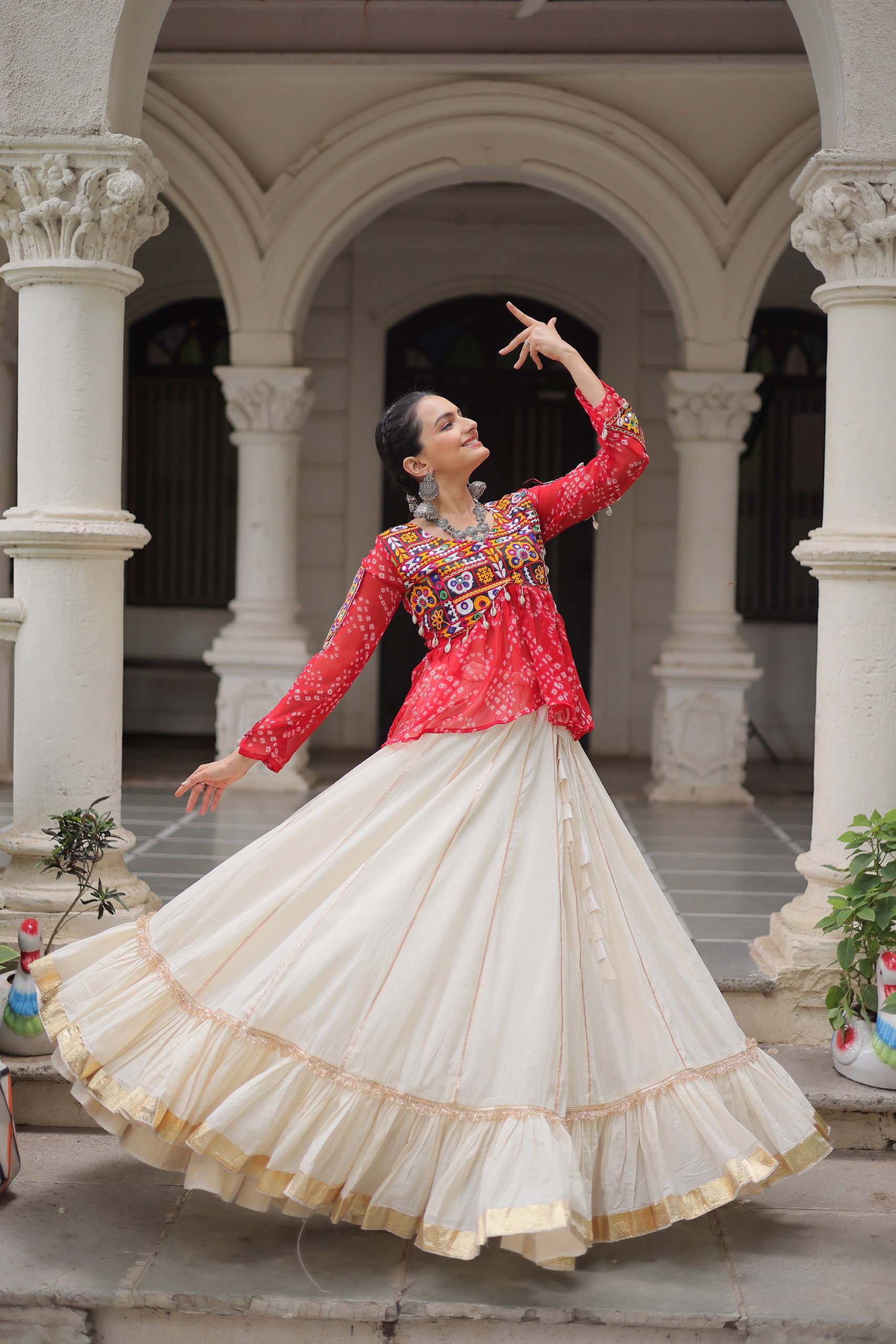 Lekha KA 5044 Cotton Gota Patti Lace Lehenga With Crop Top Style Choli