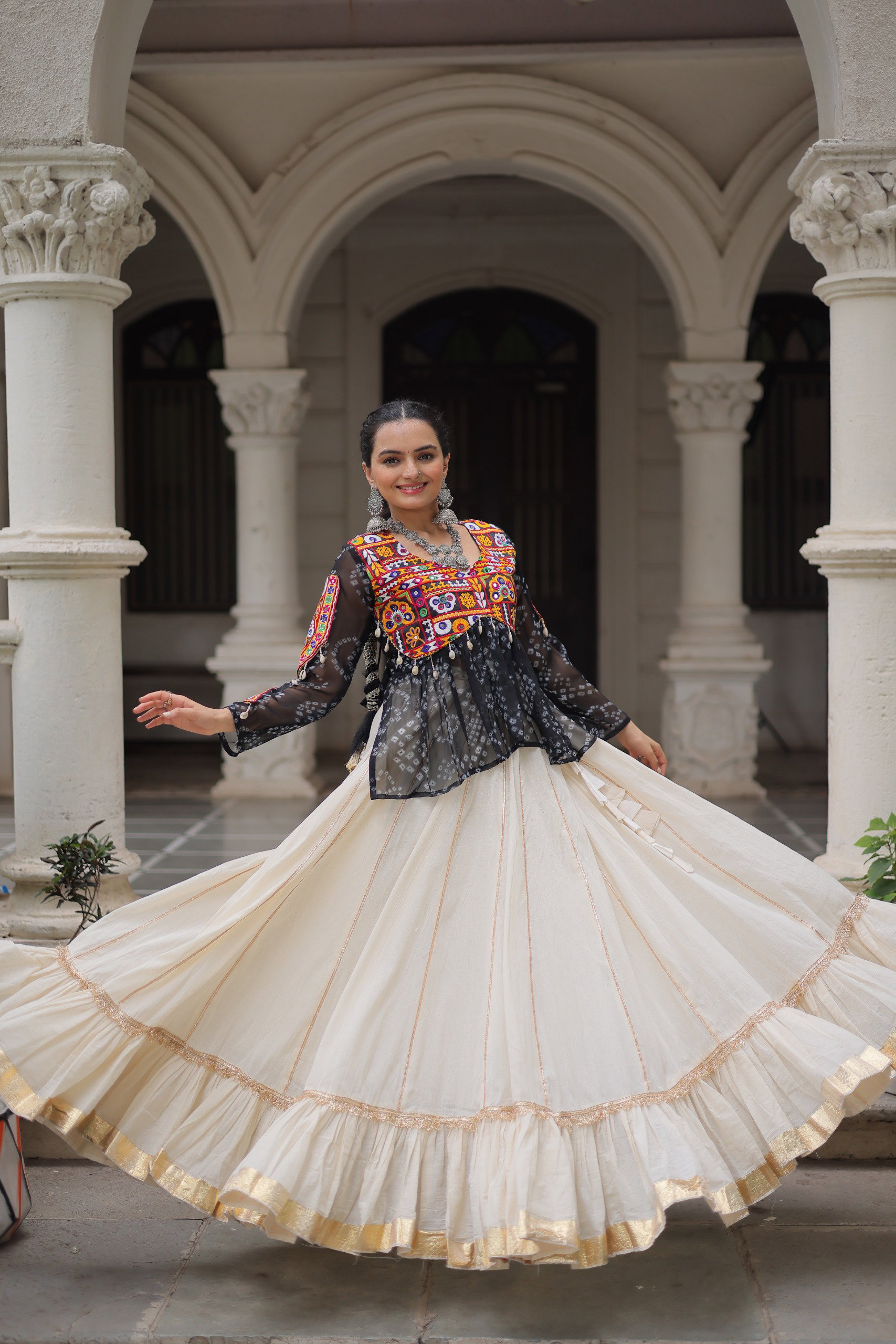 Lekha KA 5044 Cotton Gota Patti Lace Lehenga With Crop Top Style Choli
