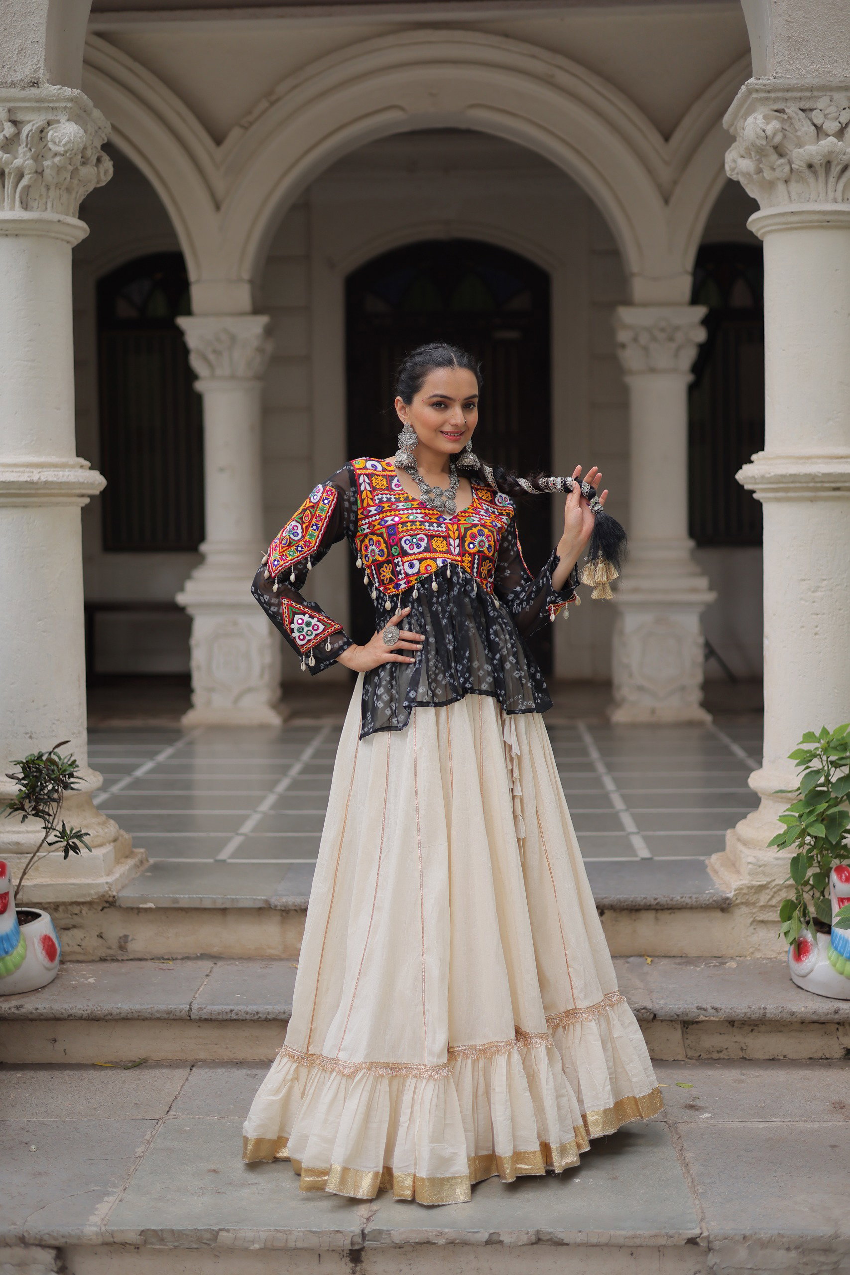 Lekha KA 5044 Cotton Gota Patti Lace Lehenga With Crop Top Style Choli