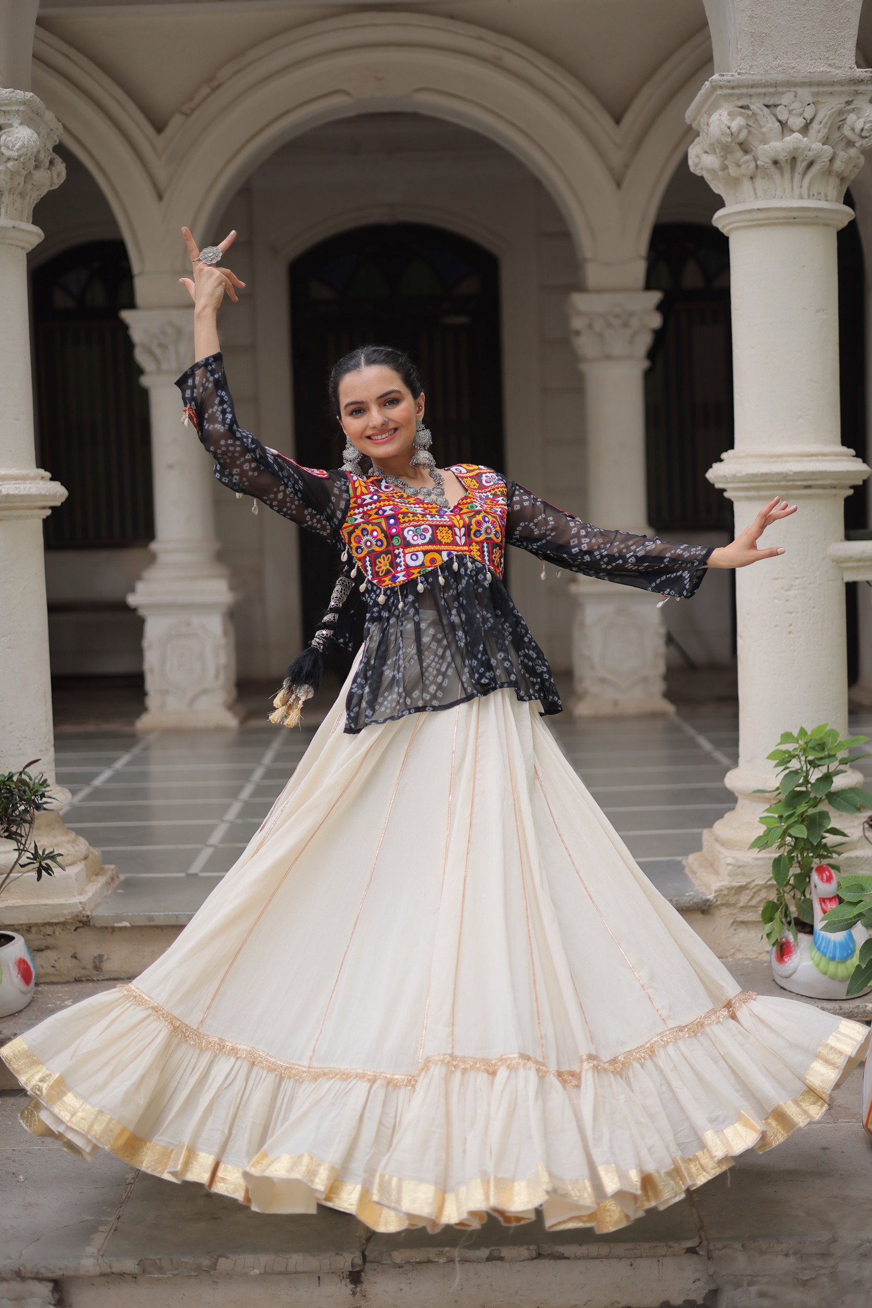 Lekha KA 5044 Cotton Gota Patti Lace Lehenga With Crop Top Style Choli