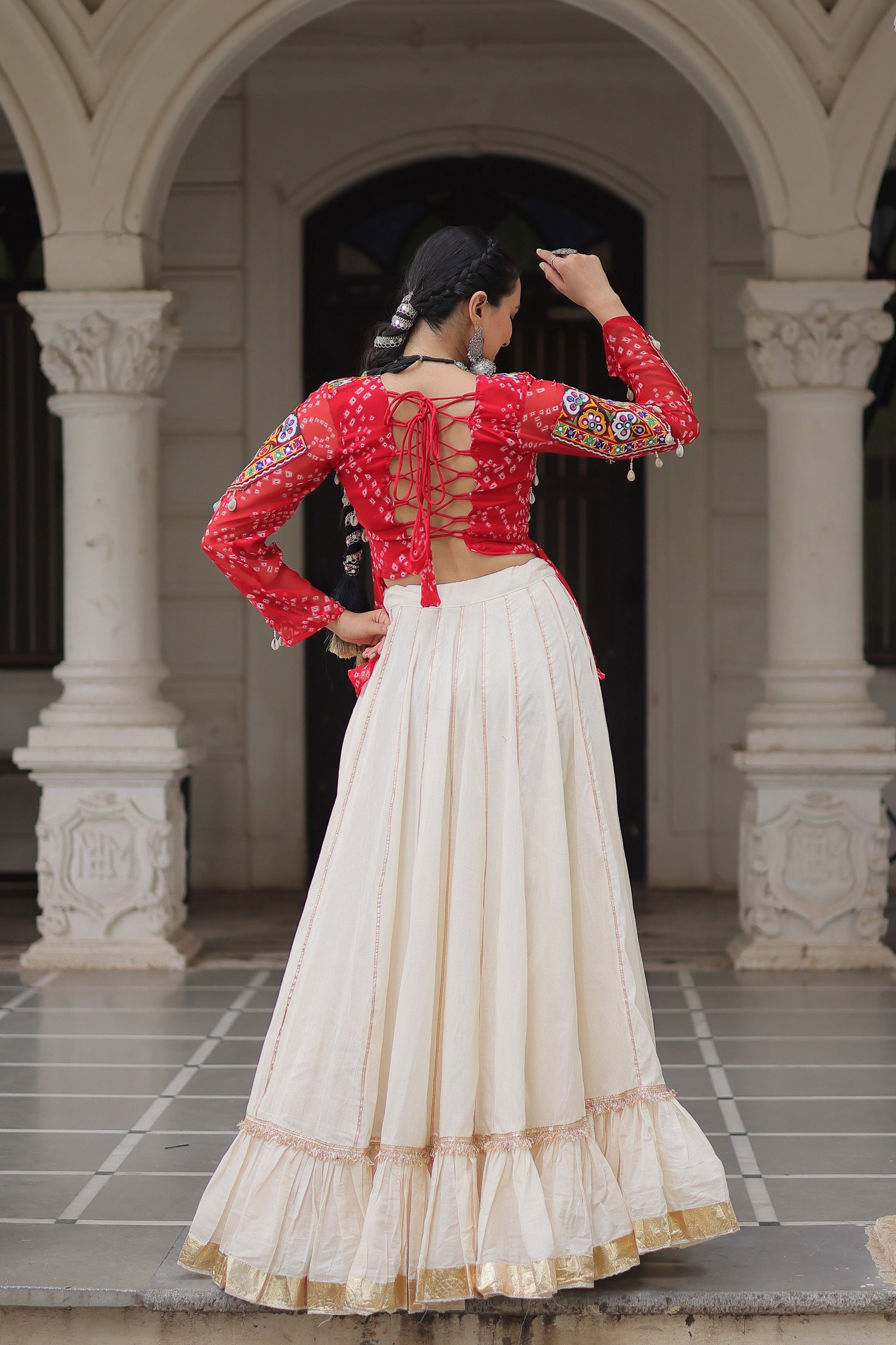 Lekha KA 5044 Cotton Gota Patti Lace Lehenga With Crop Top Style Choli