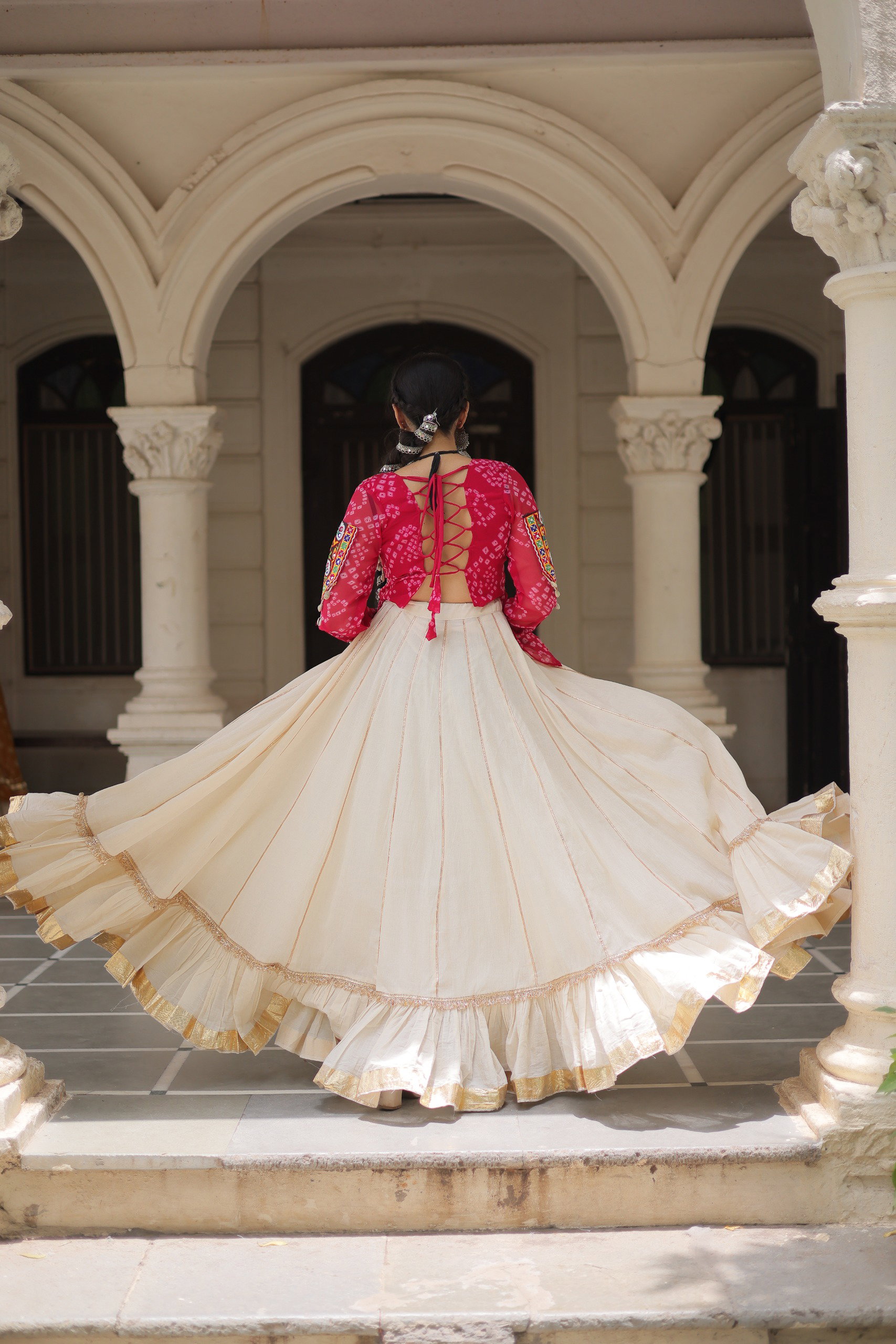 Lekha KA 5044 Cotton Gota Patti Lace Lehenga With Crop Top Style Choli