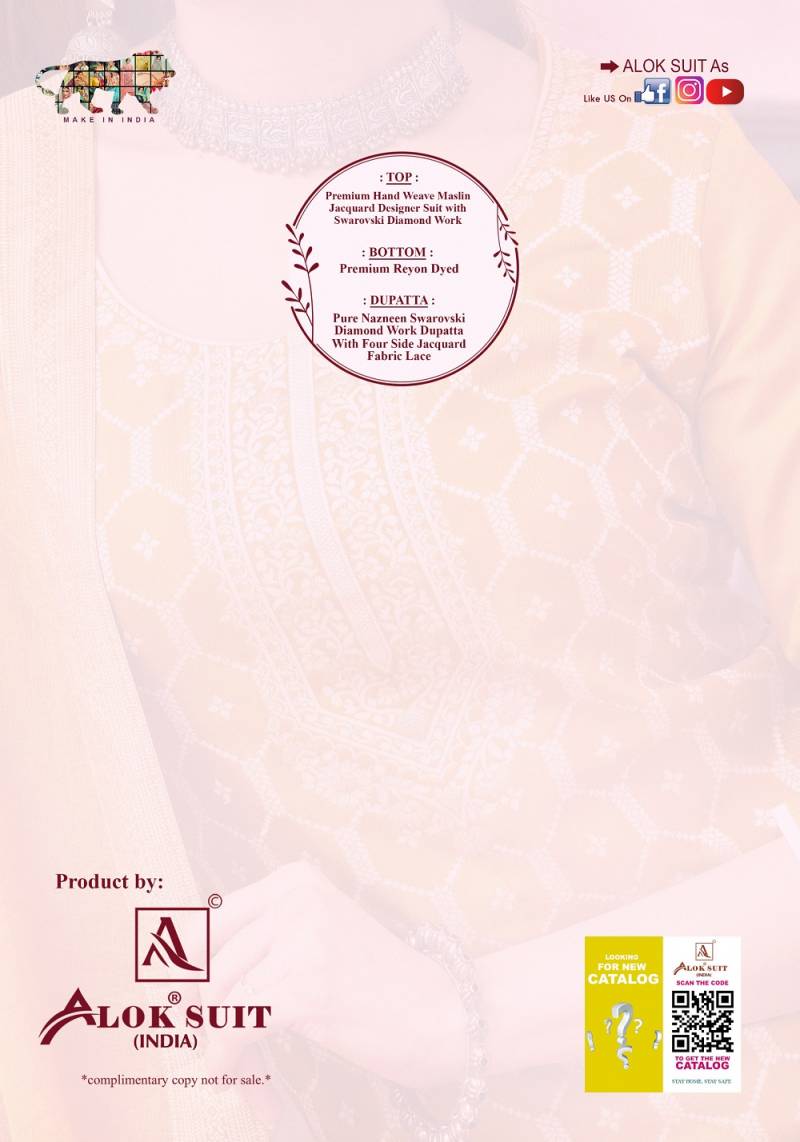 Alok Nazeer Maslin Jacquard Dress Material Collection