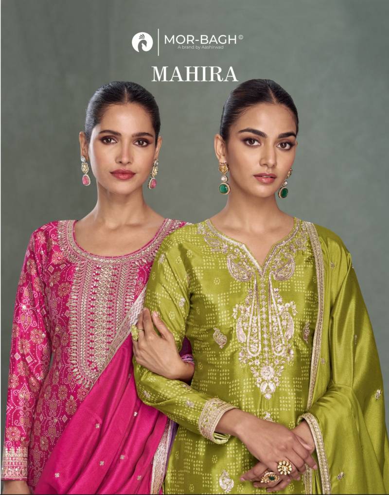Aashirwad Mor Bagh Mahira Chinon Silk Salwar Suit Collection