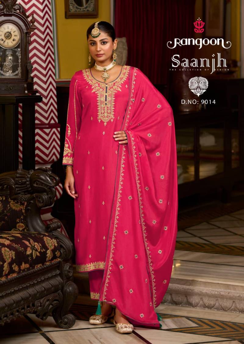 Rangoon Saanjh Chinon With Fancy Work Suit Collection