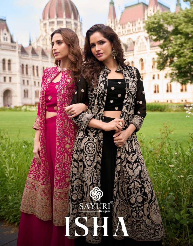 Sayuri Isha Designer Georgette Embroidered Indo Western