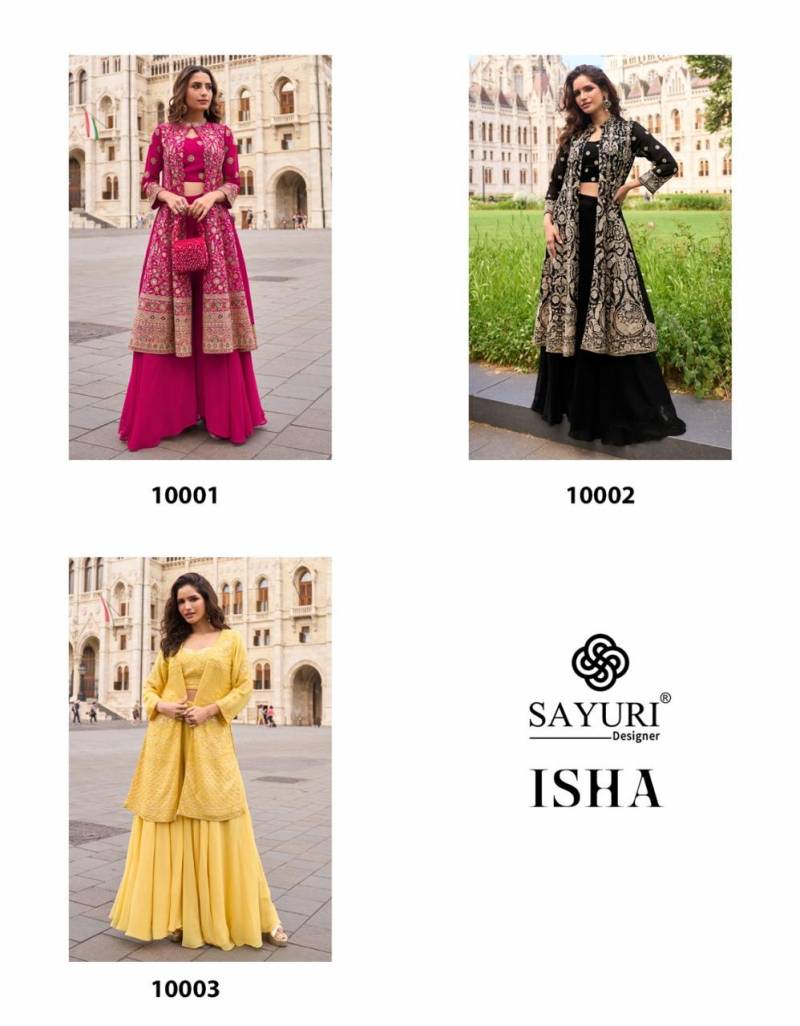 Sayuri Isha Designer Georgette Embroidered Indo Western