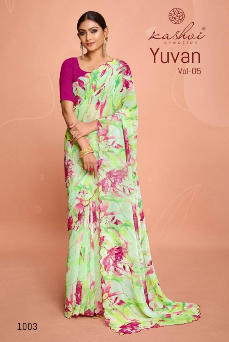 Kashvi Yuvan Vol 5 Fancy Georgette Saree Collection