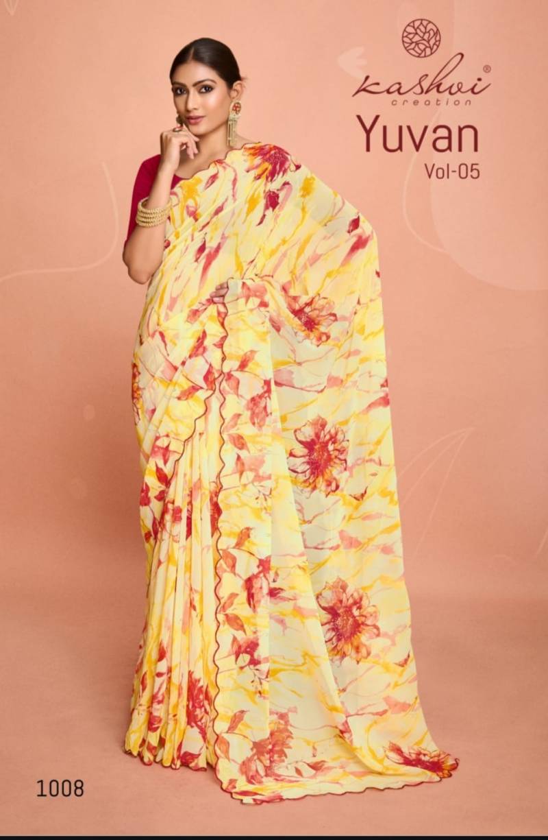Kashvi Yuvan Vol 5 Fancy Georgette Saree Collection