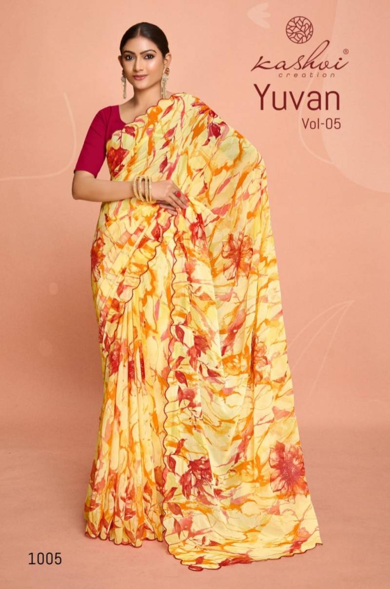 Kashvi Yuvan Vol 5 Fancy Georgette Saree Collection
