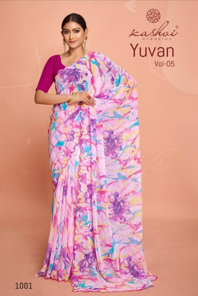 Kashvi Yuvan Vol 5 Fancy Georgette Saree Collection