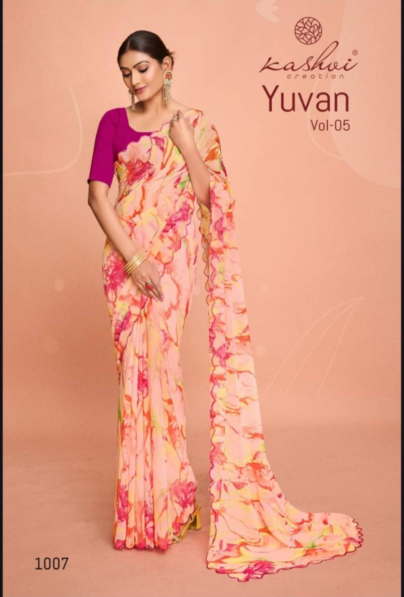 Kashvi Yuvan Vol 5 Fancy Georgette Saree Collection