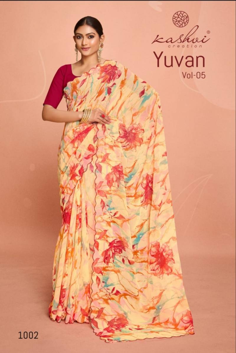 Kashvi Yuvan Vol 5 Fancy Georgette Saree Collection