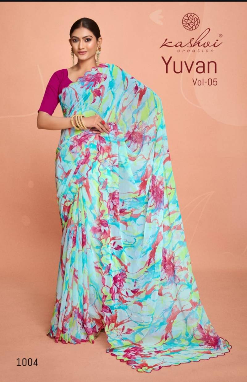 Kashvi Yuvan Vol 5 Fancy Georgette Saree Collection