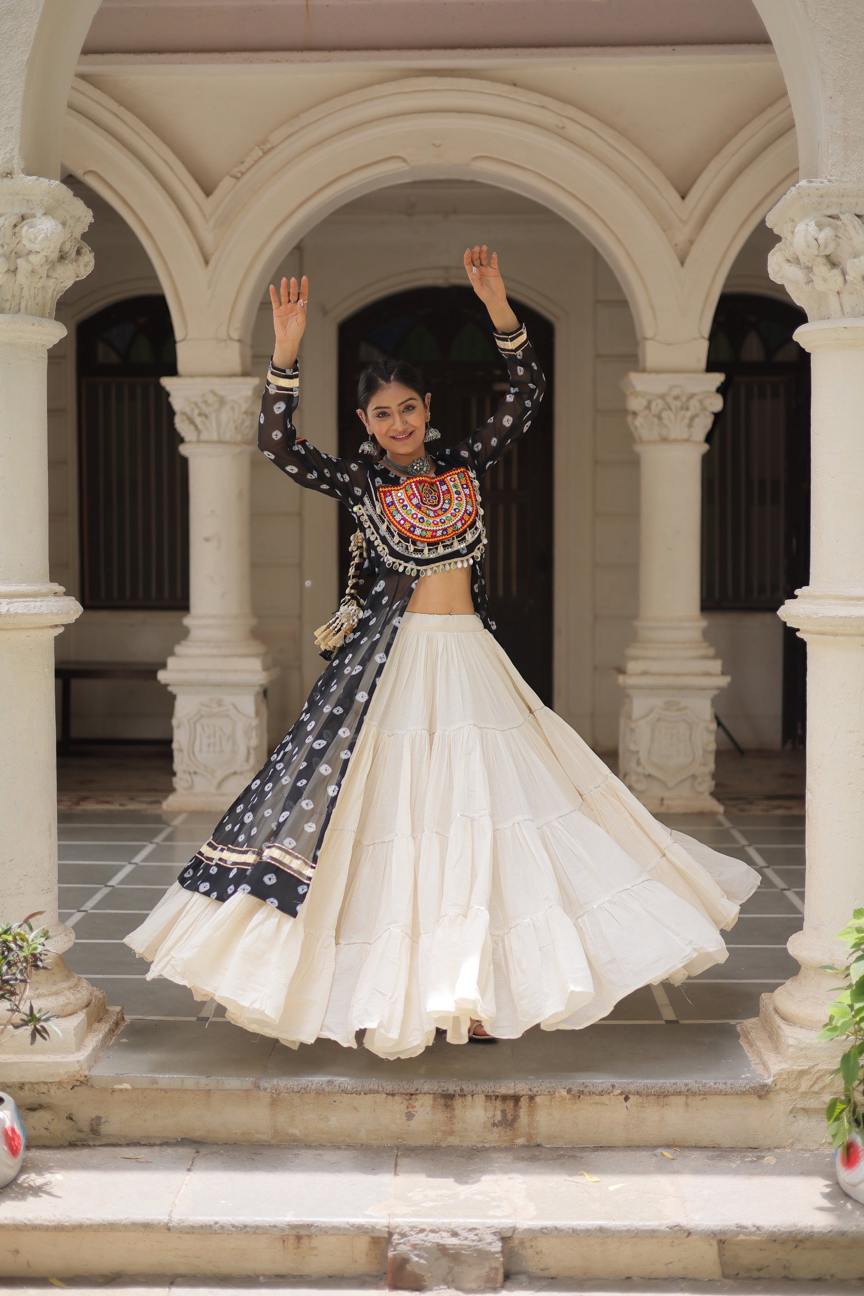 Lekha KA 5043 Cotton And Georgette Kutchi Patch Work Navratri Collection