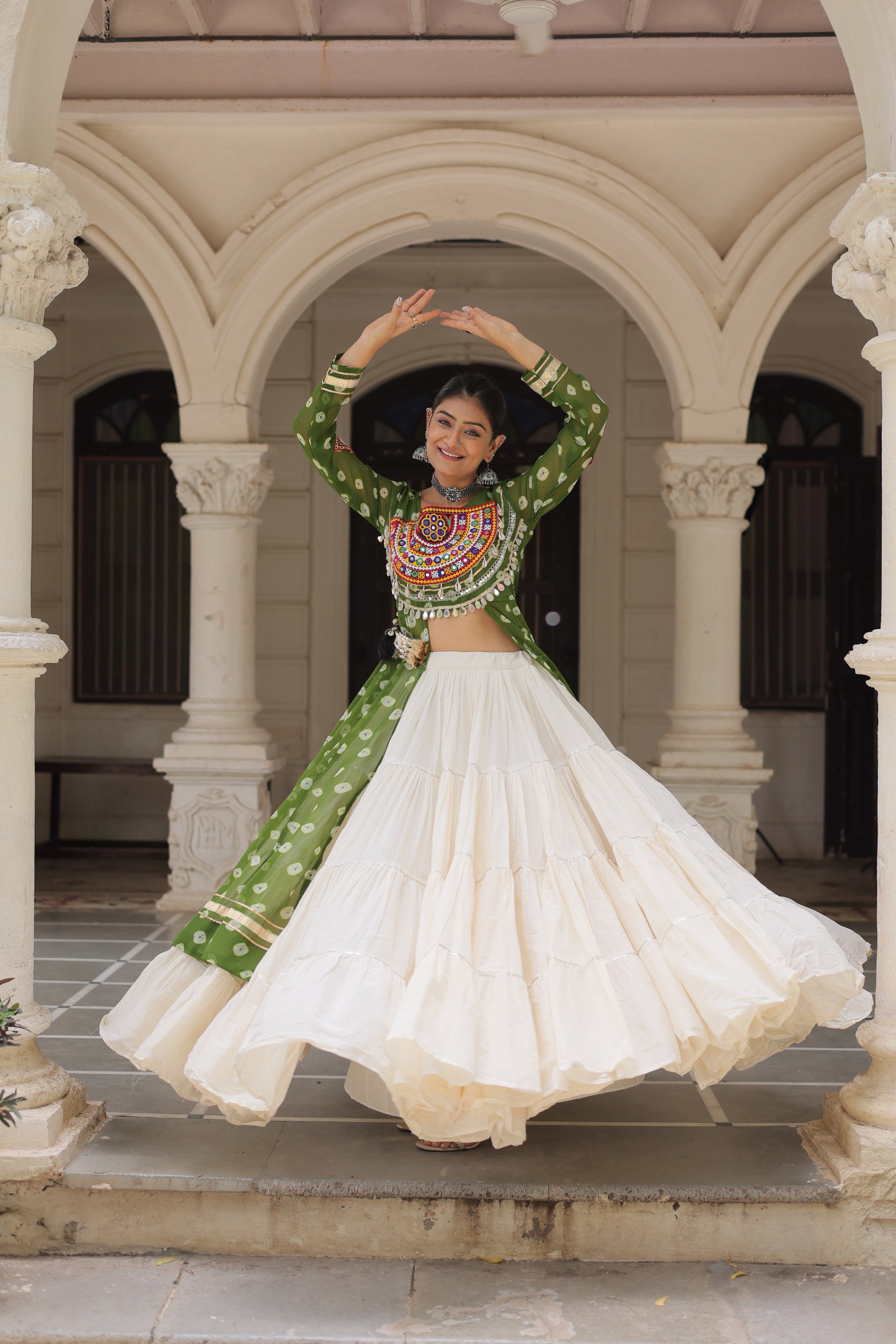 Lekha KA 5043 Cotton And Georgette Kutchi Patch Work Navratri Collection