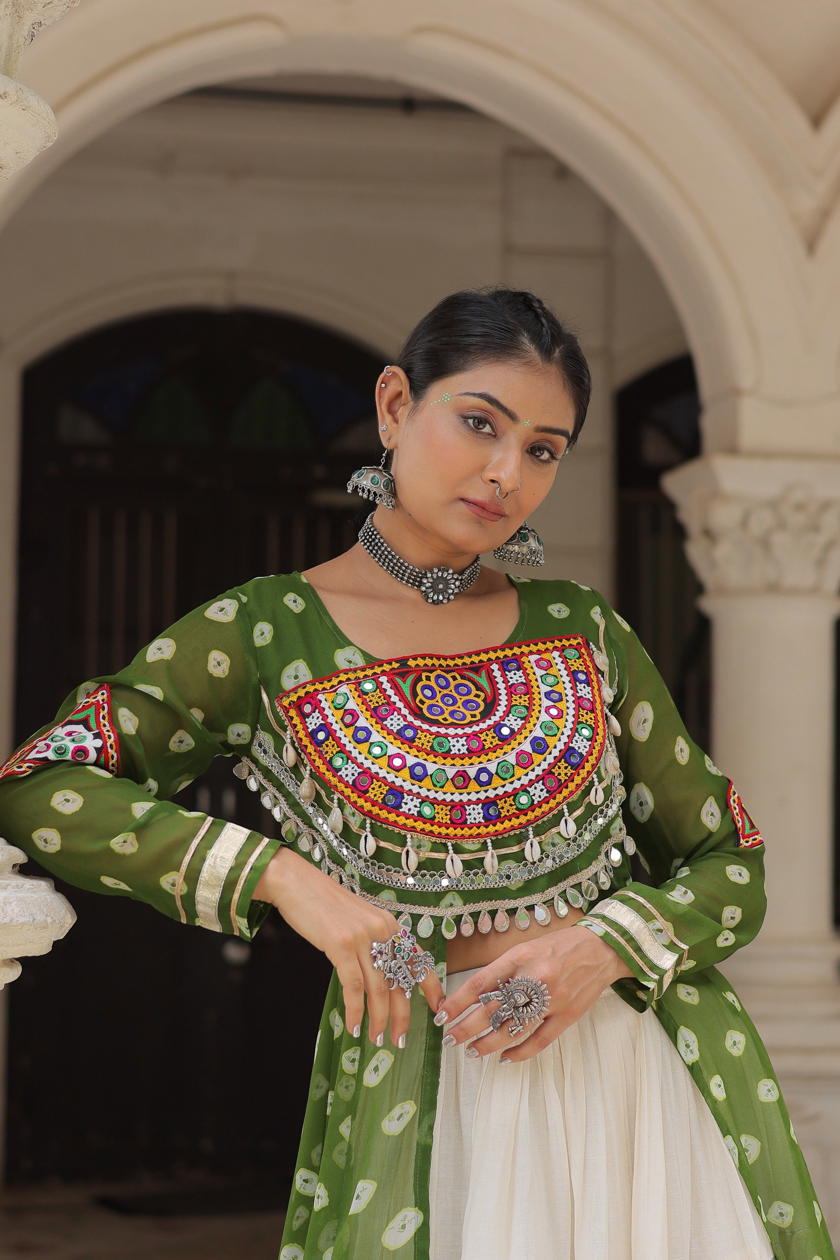 Lekha KA 5043 Cotton And Georgette Kutchi Patch Work Navratri Collection