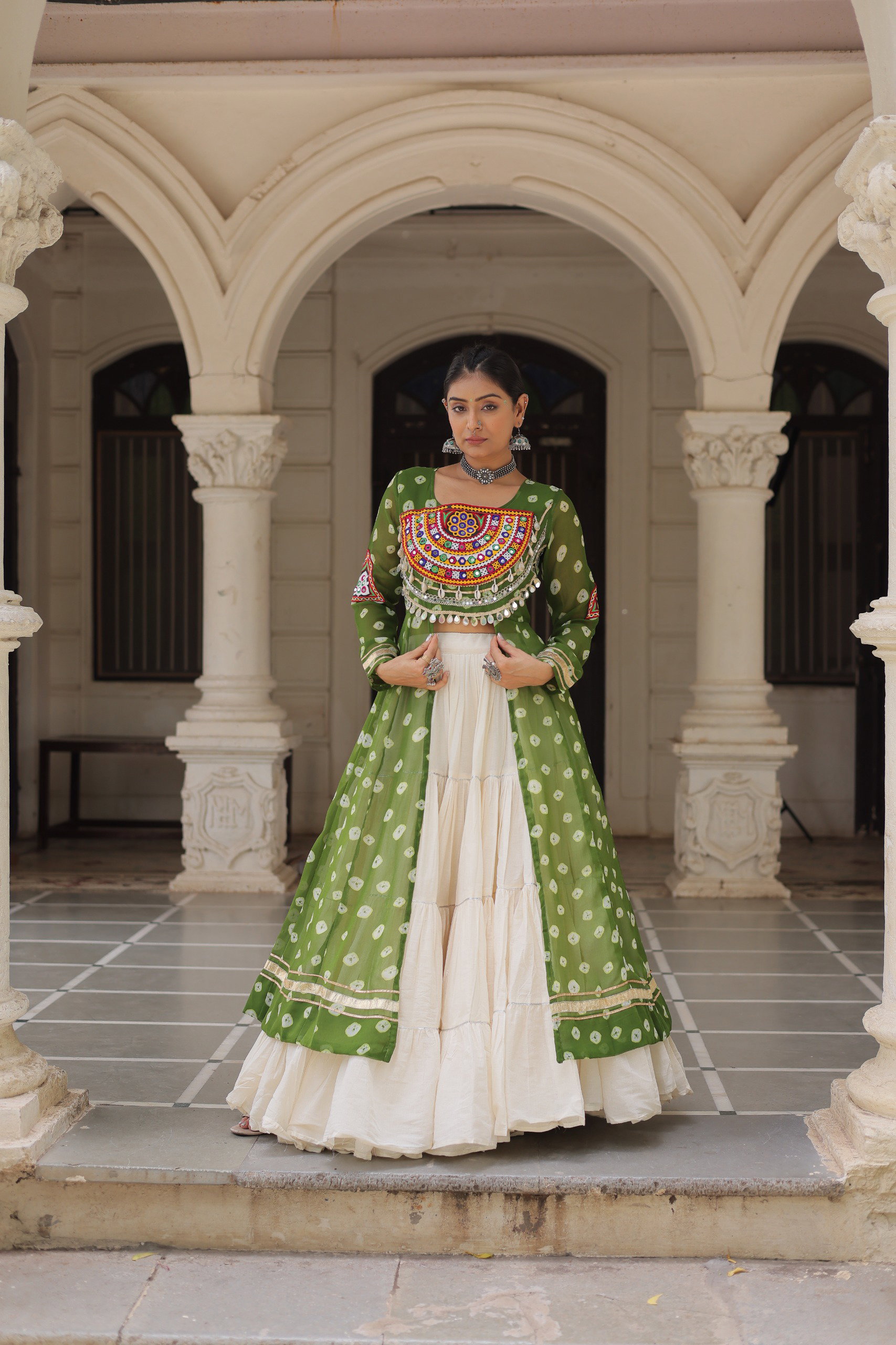 Lekha KA 5043 Cotton And Georgette Kutchi Patch Work Navratri Collection