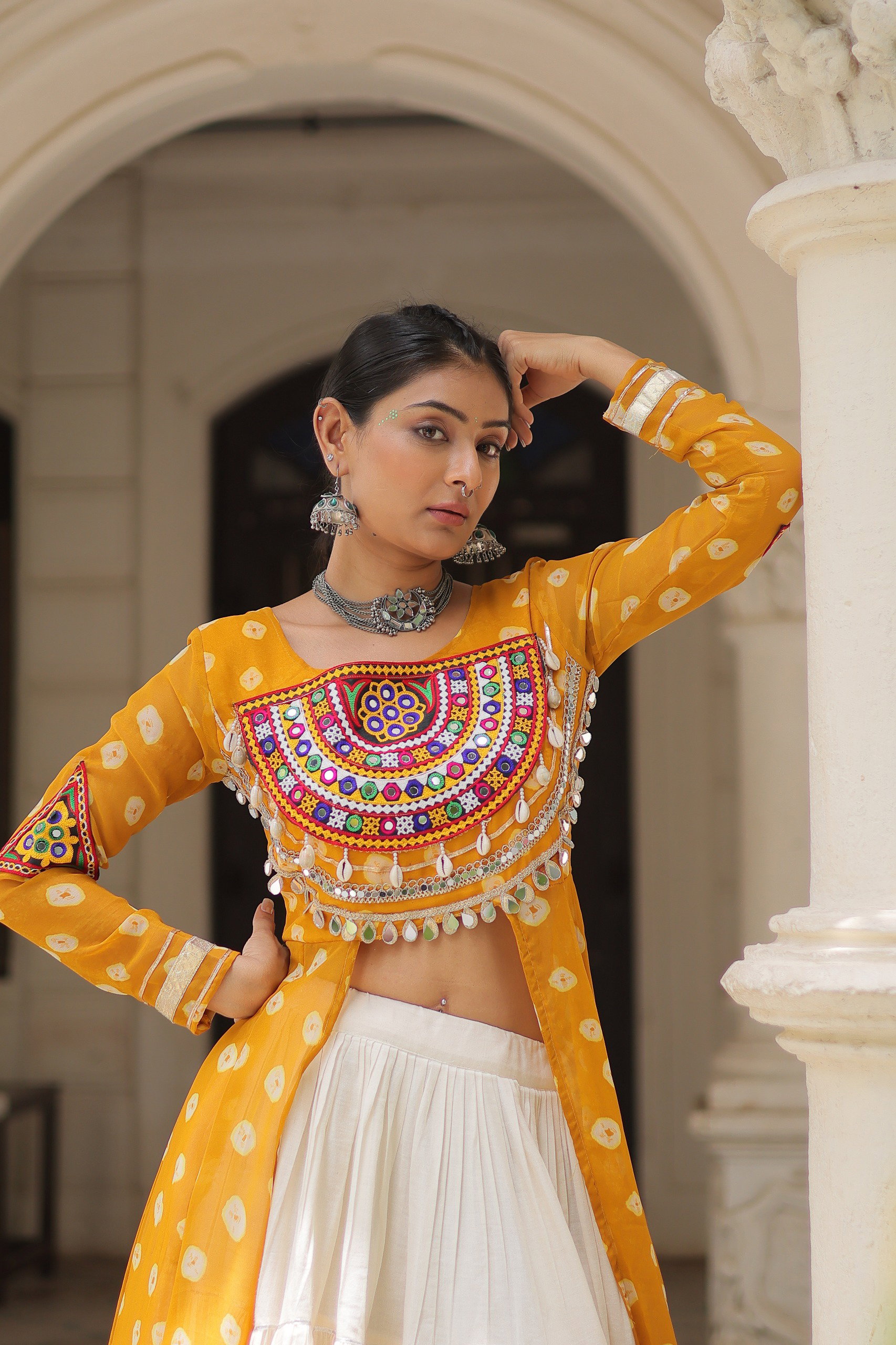 Lekha KA 5043 Cotton And Georgette Kutchi Patch Work Navratri Collection