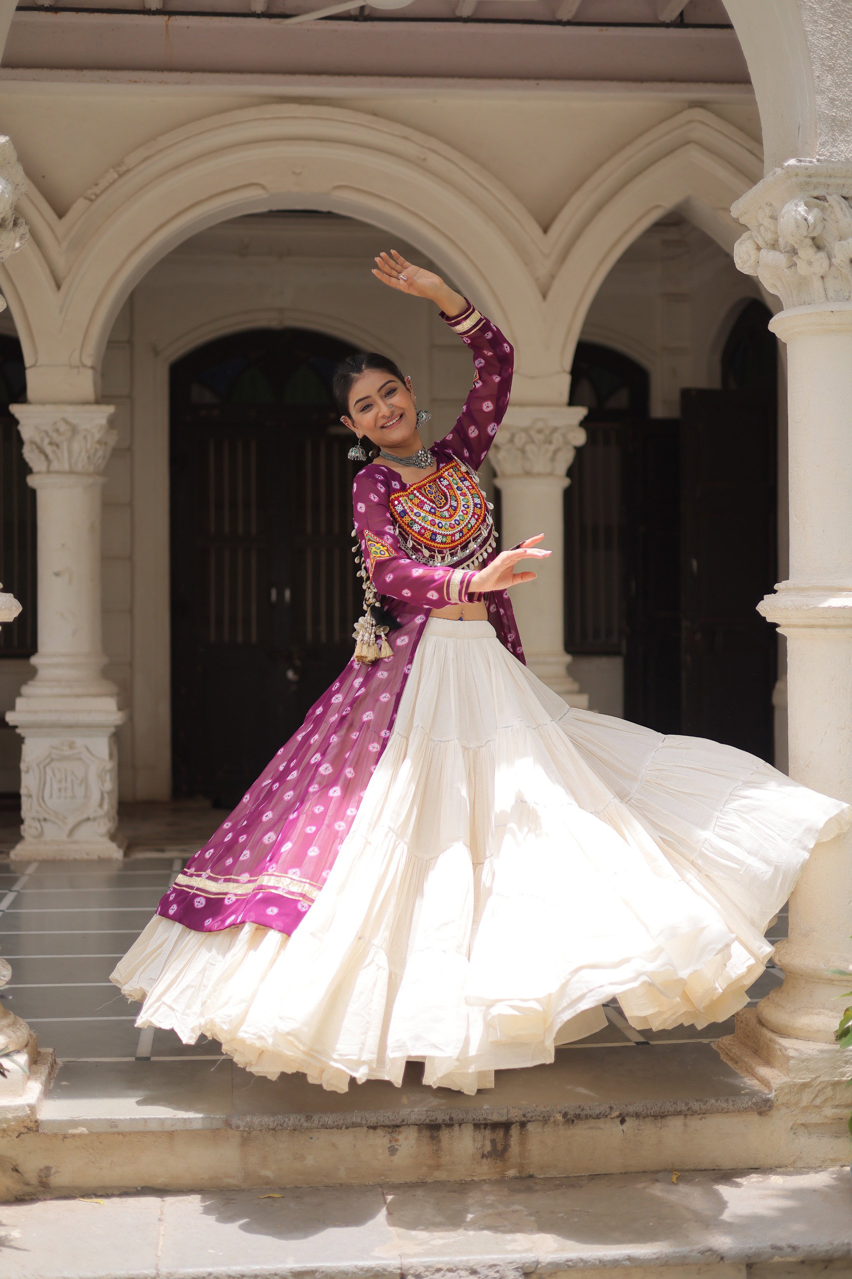 Lekha KA 5043 Cotton And Georgette Kutchi Patch Work Navratri Collection