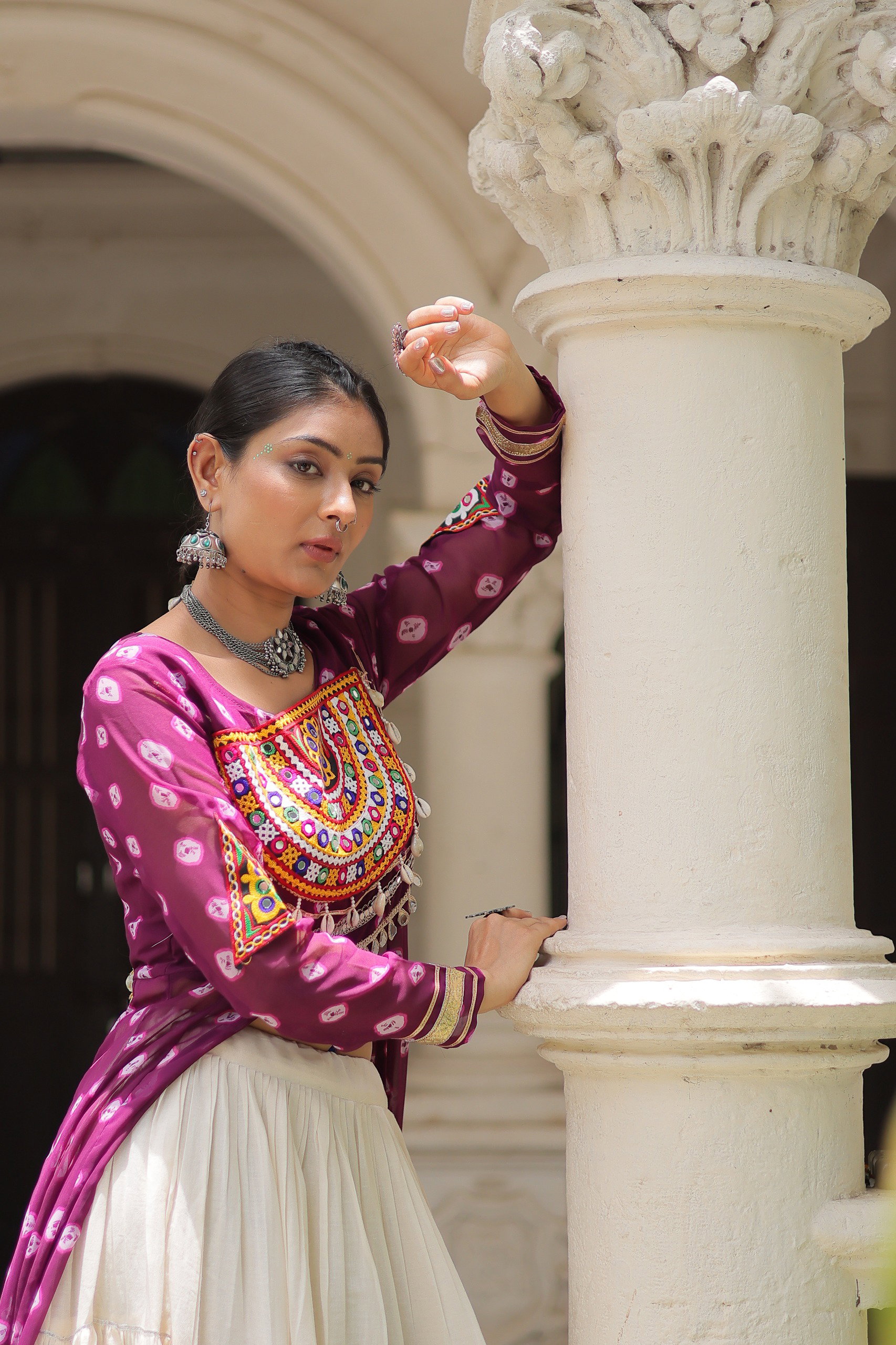 Lekha KA 5043 Cotton And Georgette Kutchi Patch Work Navratri Collection