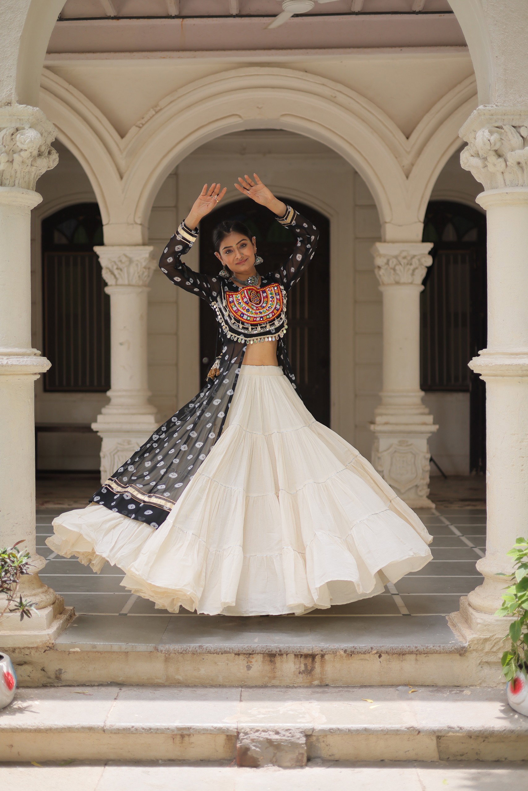 Lekha KA 5043 Cotton And Georgette Kutchi Patch Work Navratri Collection