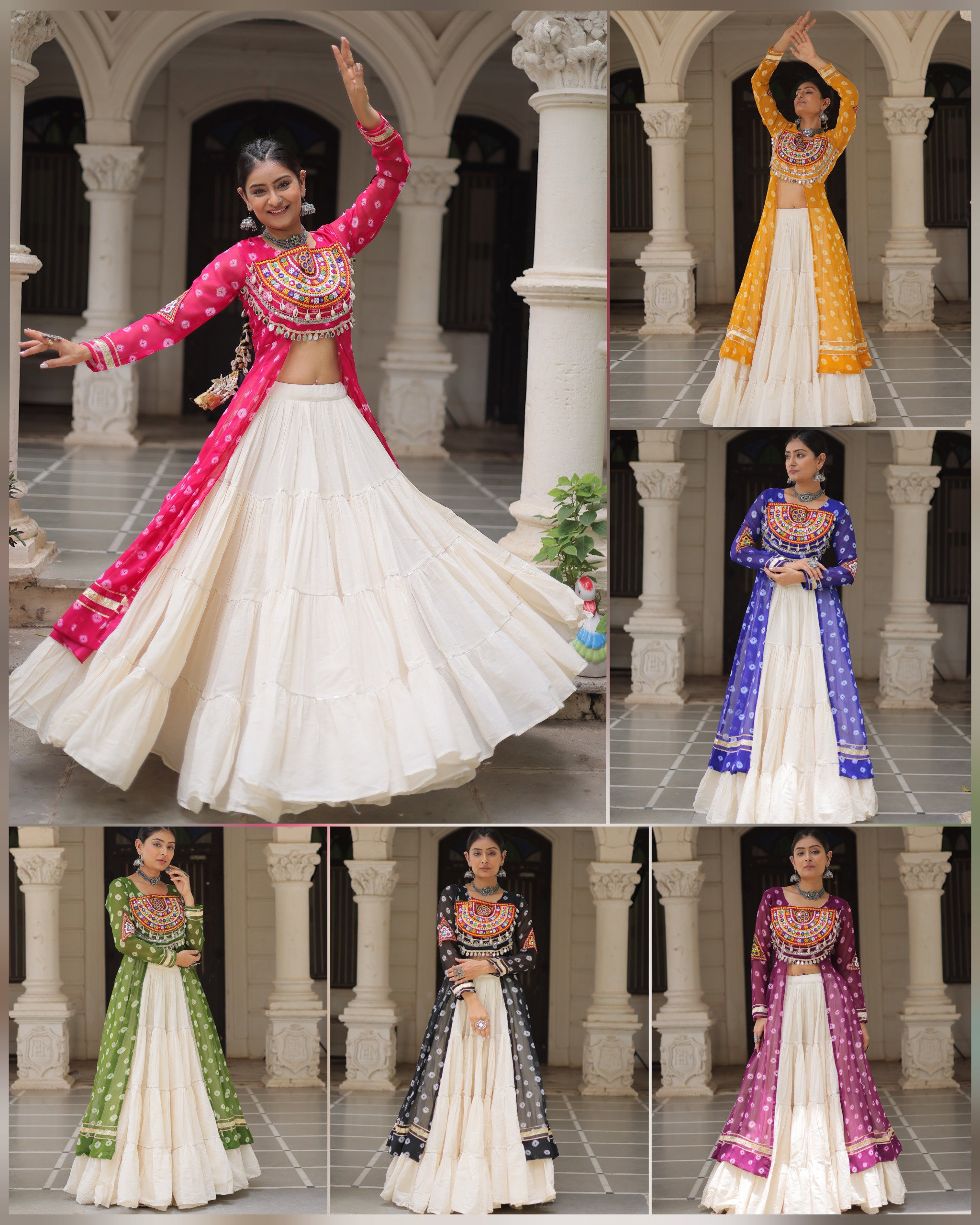 Lekha KA 5043 Cotton And Georgette Kutchi Patch Work Navratri Collection