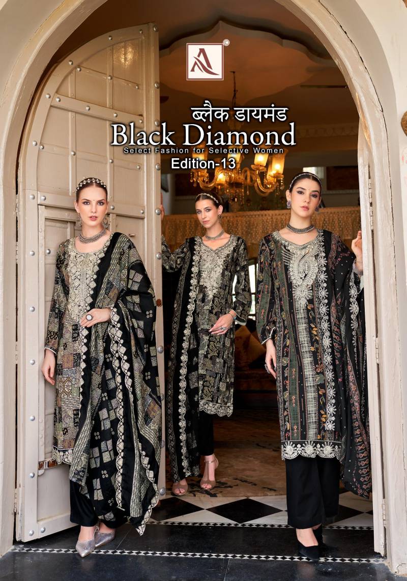 Alok Black Diamond Vol 13 Rayon Embroidered Dress Material Collection