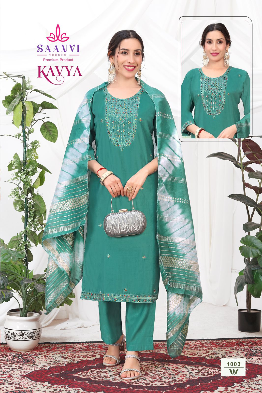 Saanvi Trendz Kavya Vol 1 Fancy Embroidery Kurti Bottom With Dupatta