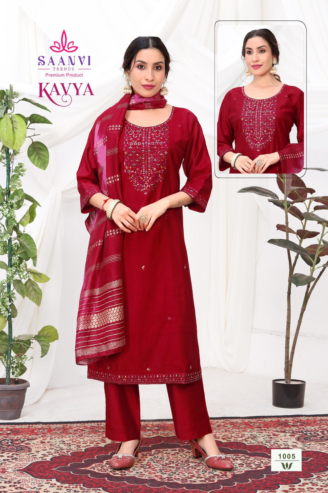 Saanvi Trendz Kavya Vol 1 Fancy Embroidery Kurti Bottom With Dupatta
