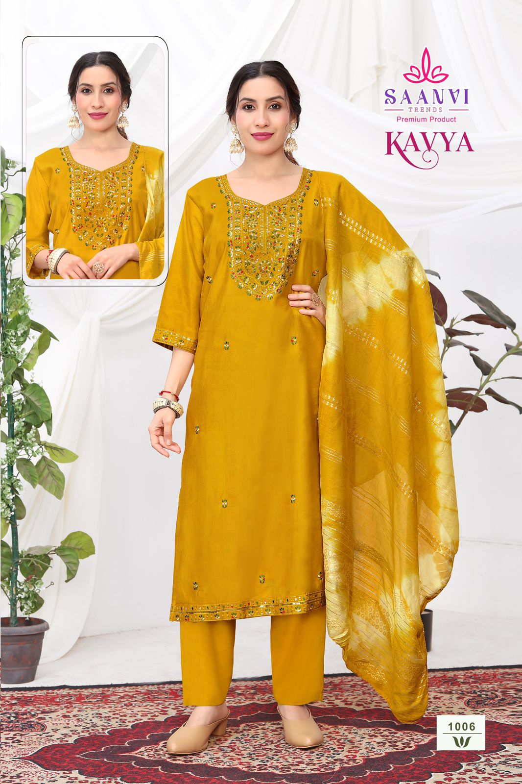 Saanvi Trendz Kavya Vol 1 Fancy Embroidery Kurti Bottom With Dupatta