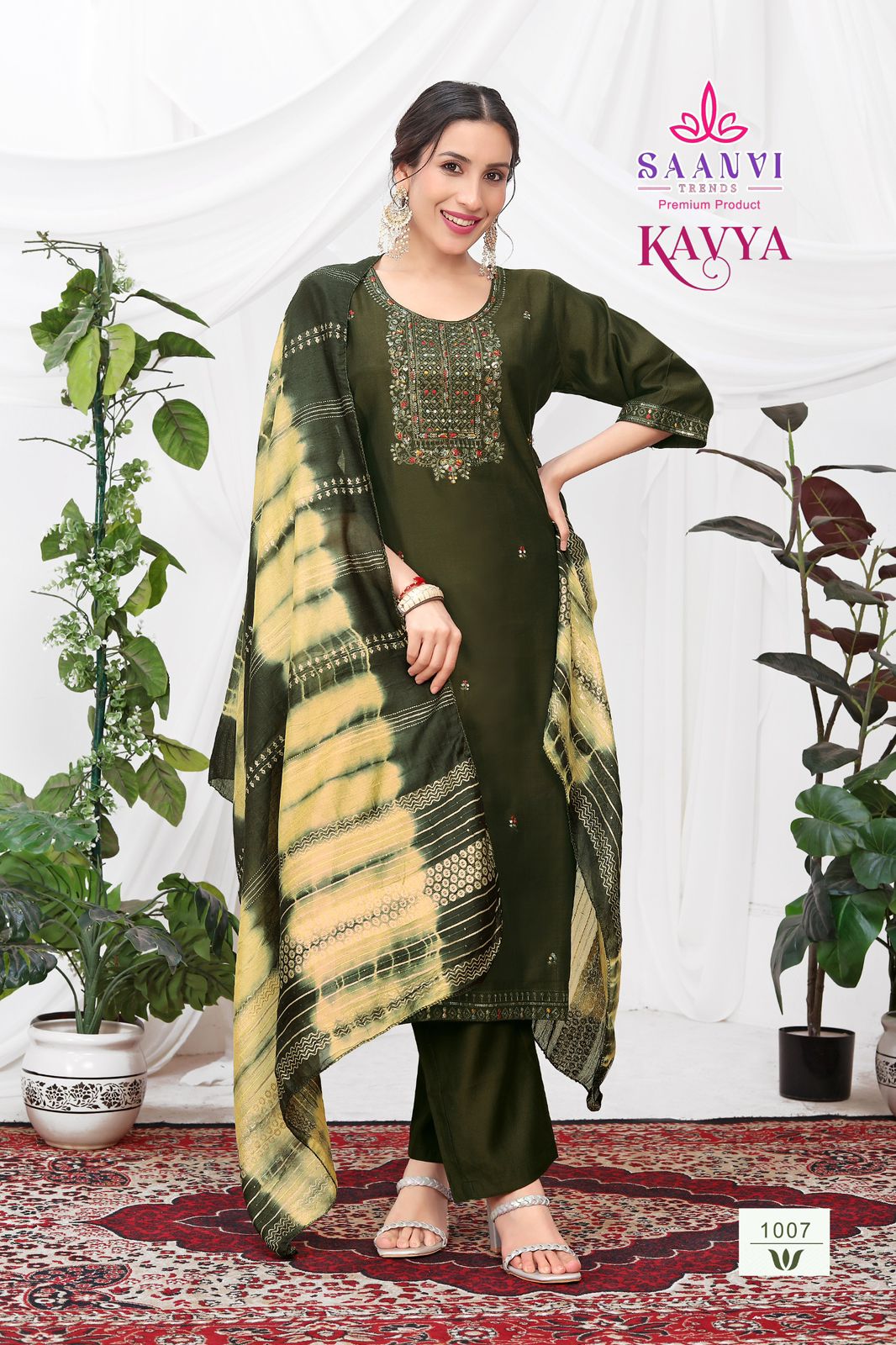 Saanvi Trendz Kavya Vol 1 Fancy Embroidery Kurti Bottom With Dupatta