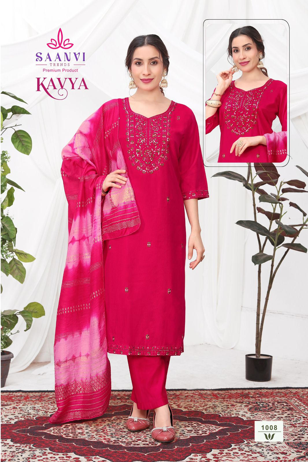 Saanvi Trendz Kavya Vol 1 Fancy Embroidery Kurti Bottom With Dupatta